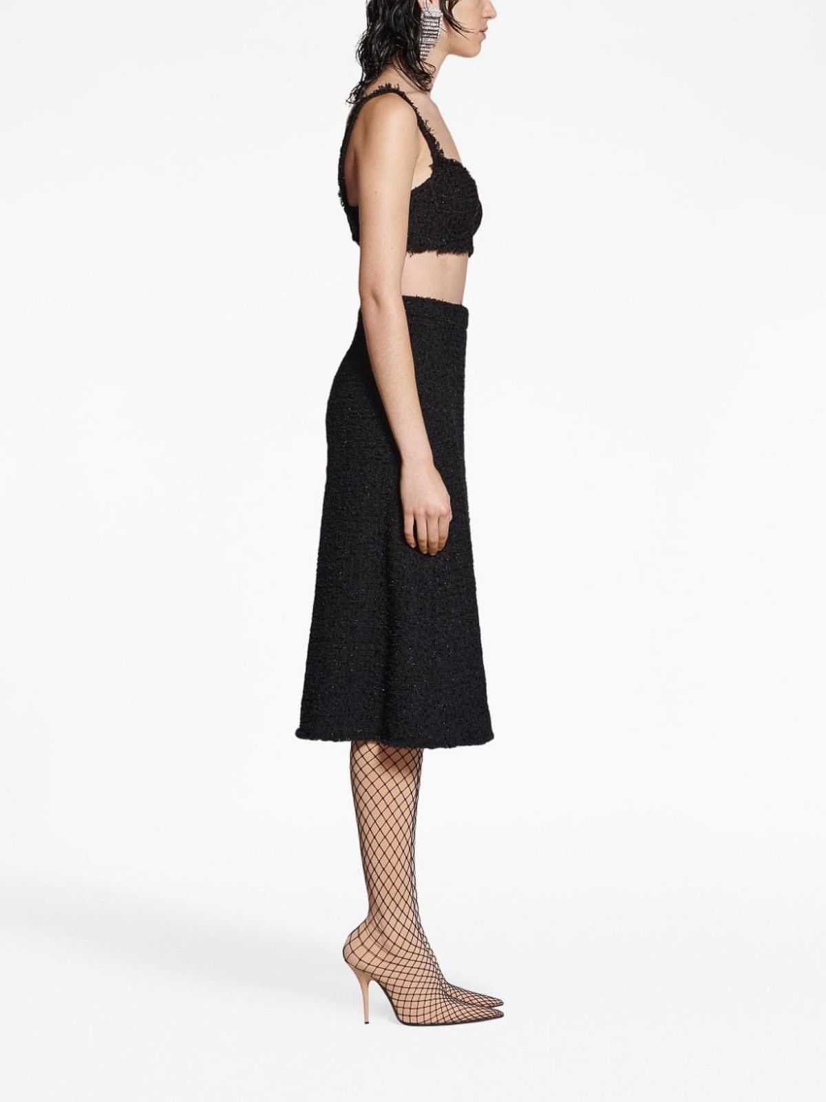 Balenciaga oc11z1125 Midi Skirt in Black Size 26" / US 2 / IT 38 - 4 Thumbnail
