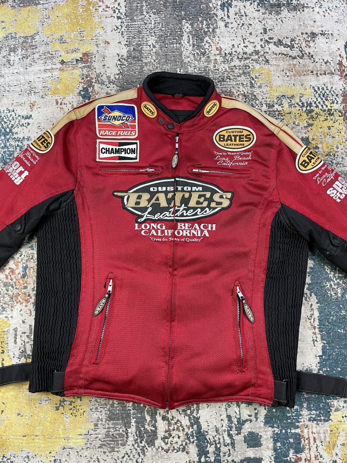 Bates Hats Bates Custom Leather Motocycle Mesh Riding Jacket Size US L / EU 52-54 / 3 - 6 Thumbnail
