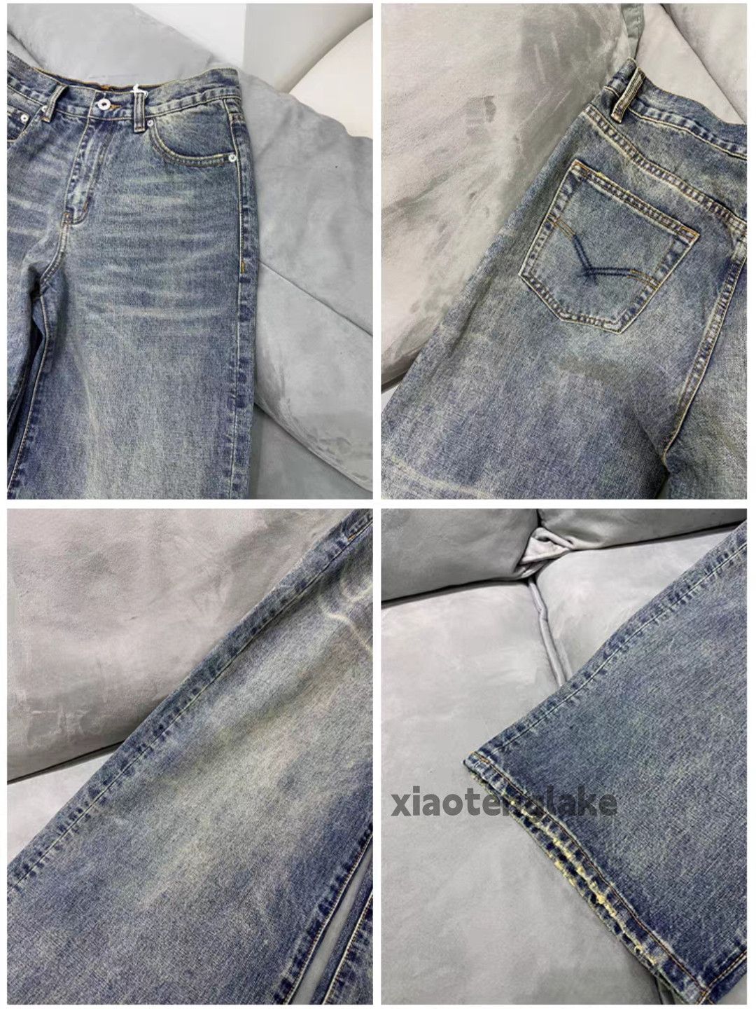 Jean xtl vintage washed faded loose baggy hiphop cargo jeans Size US 34 / EU 50 - 4 Thumbnail