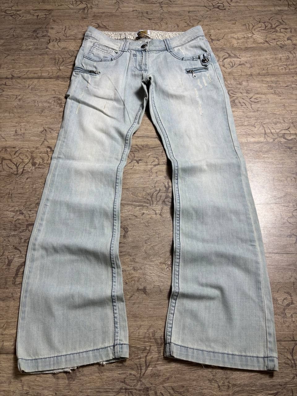Japanese Brand GOD BLESS AMERICA RARE Flared OWENS Type! Y2K Japan Jeans Size US 30 / EU 46 - 1 Thumbnail