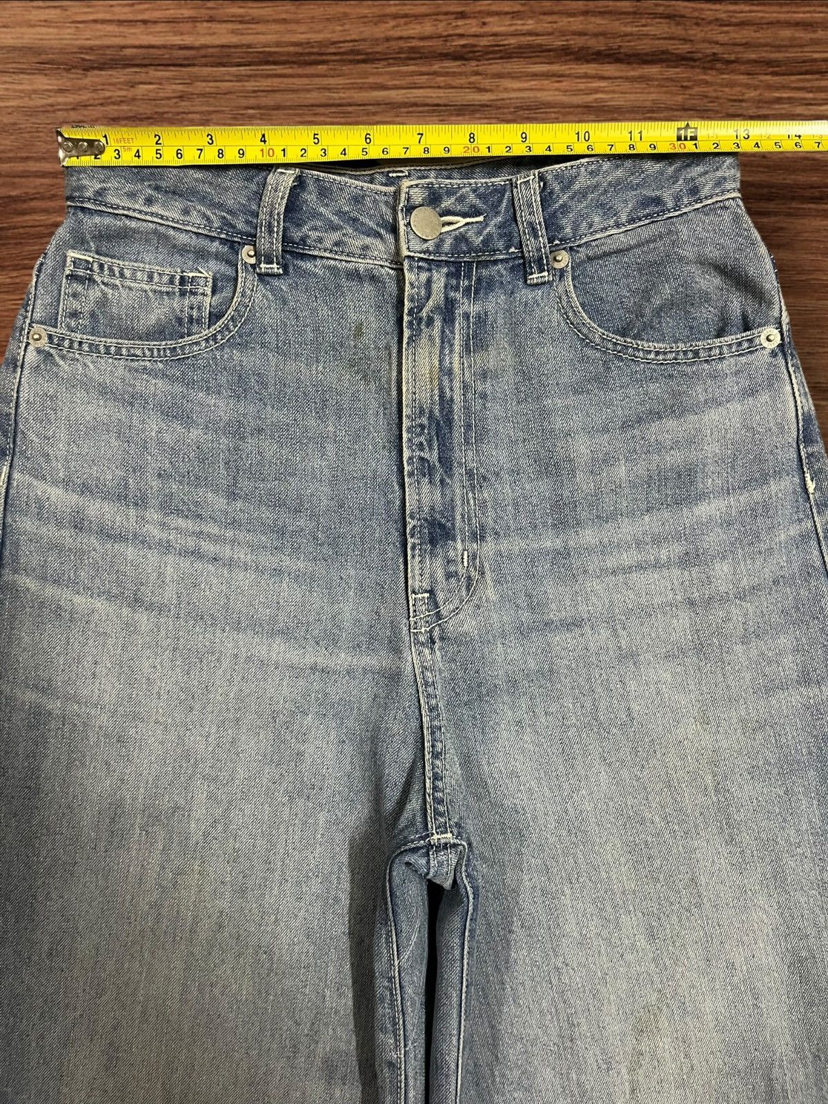 Japanese Brand Vintage Japanese Brand Blue Washed High Rise Wide Leg Jeans Size 26" / US 2 / IT 38 - 10 Thumbnail