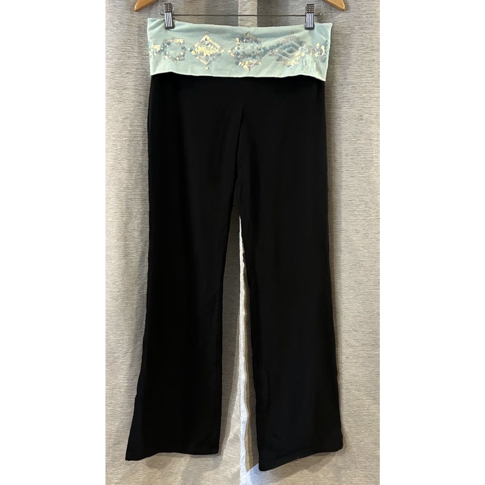 Victoria's Secret Viktorias Secret Pink Fold over Boot Cut Bling Legging Large 2013 Womens Leggings Pink Boots Logo 32in Inseam Size 36" / US 14 / IT 50 - 2 Thumbnail