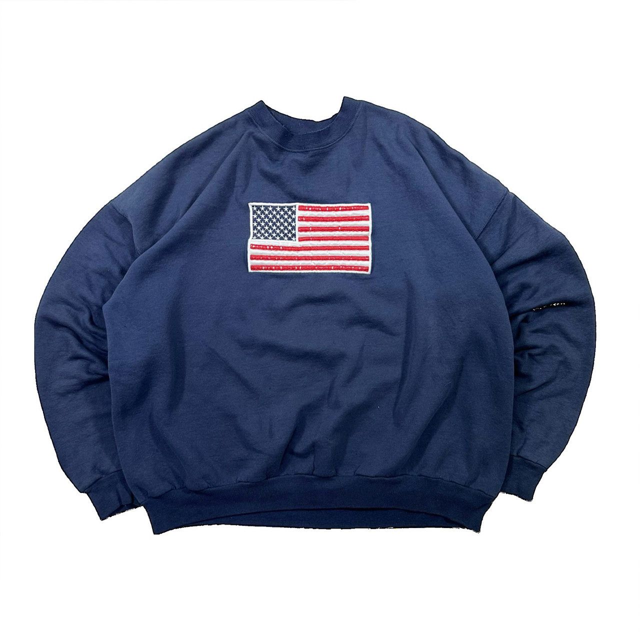 Vintage Vintage 90s Made in USA Heavy USA Flag Embroidered Sweater Size US L / EU 52-54 / 3 - 1 Thumbnail