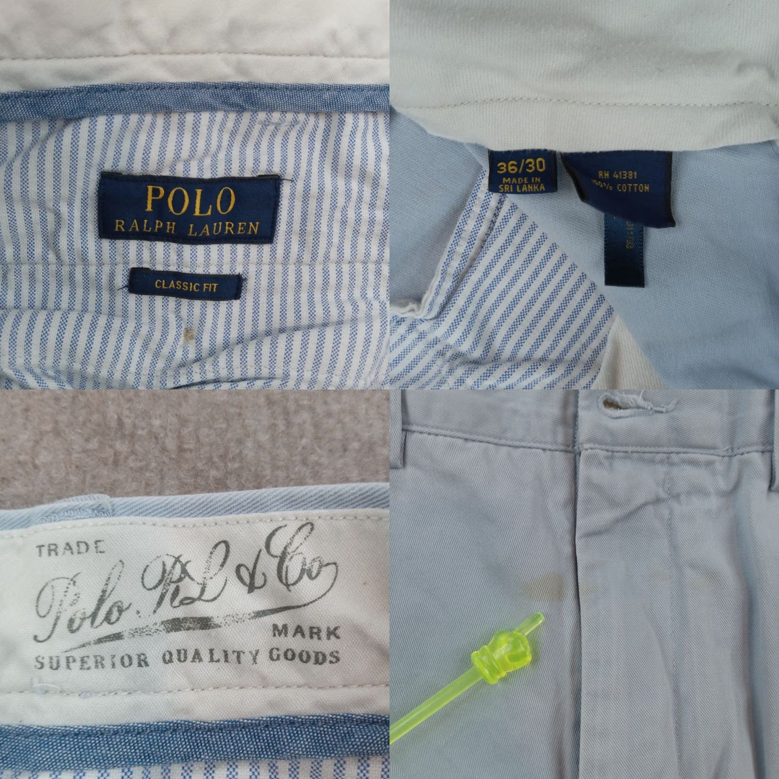 Polo Ralph Lauren Polo Ralph Lauren Pants Men 36x30 Blue Chino Classic Fit Straight Size US M / EU 48-50 / 2 - 8 Thumbnail