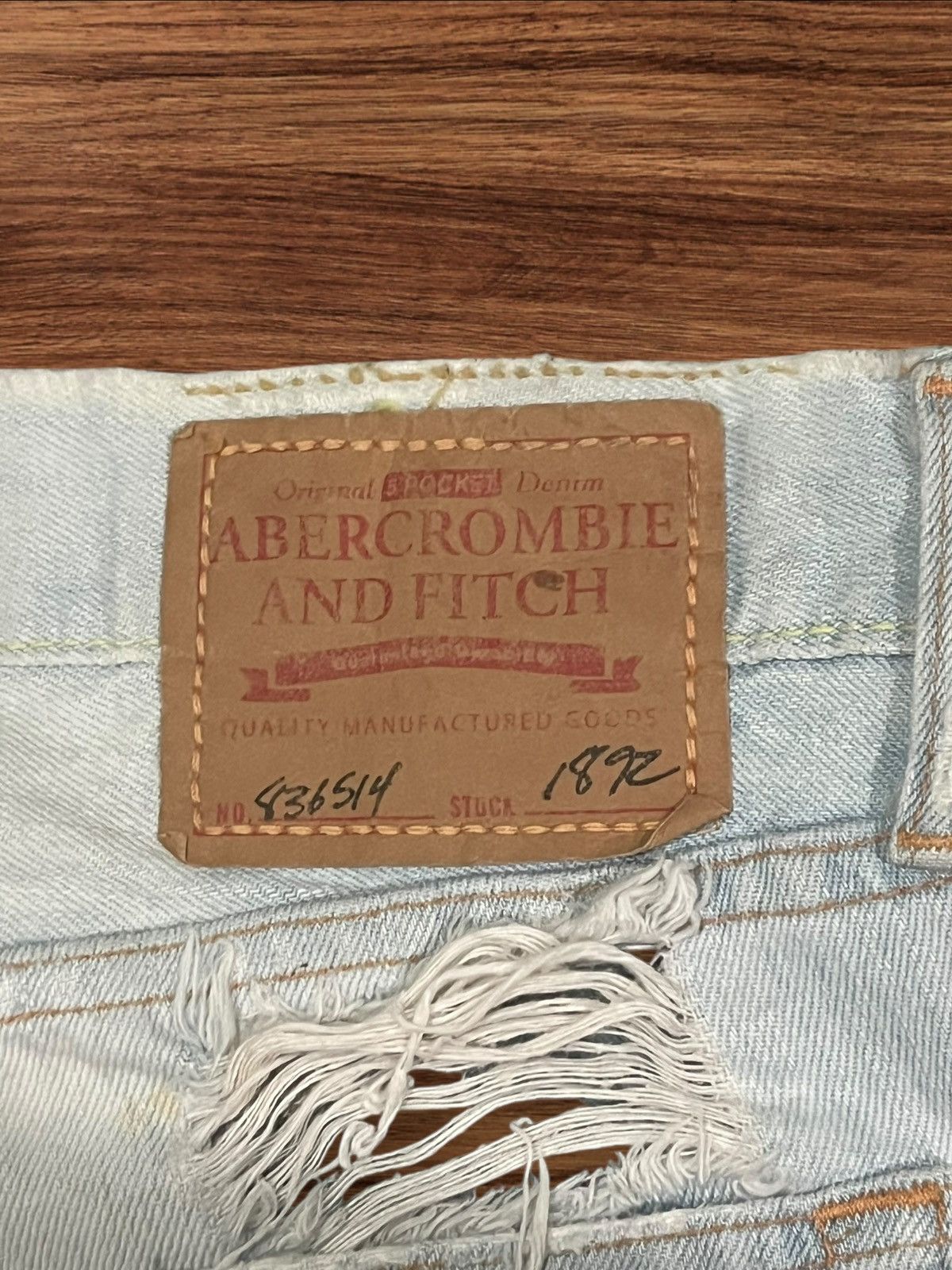 Abercrombie & Fitch × Hysteric Glamour ⚡️Trashed⚡️Abercrombie & Fitch Distressed Blue Faded Jeans Size US 30 / EU 46 - 12 Thumbnail