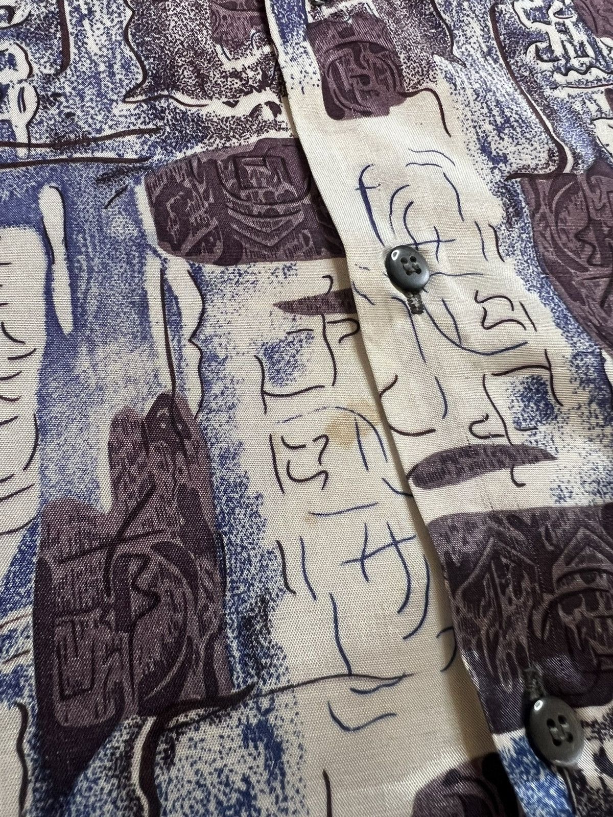 Other 90s Vintage Crazy Abstract Thai Silk Shirt Size US L / EU 52-54 / 3 - 5 Thumbnail