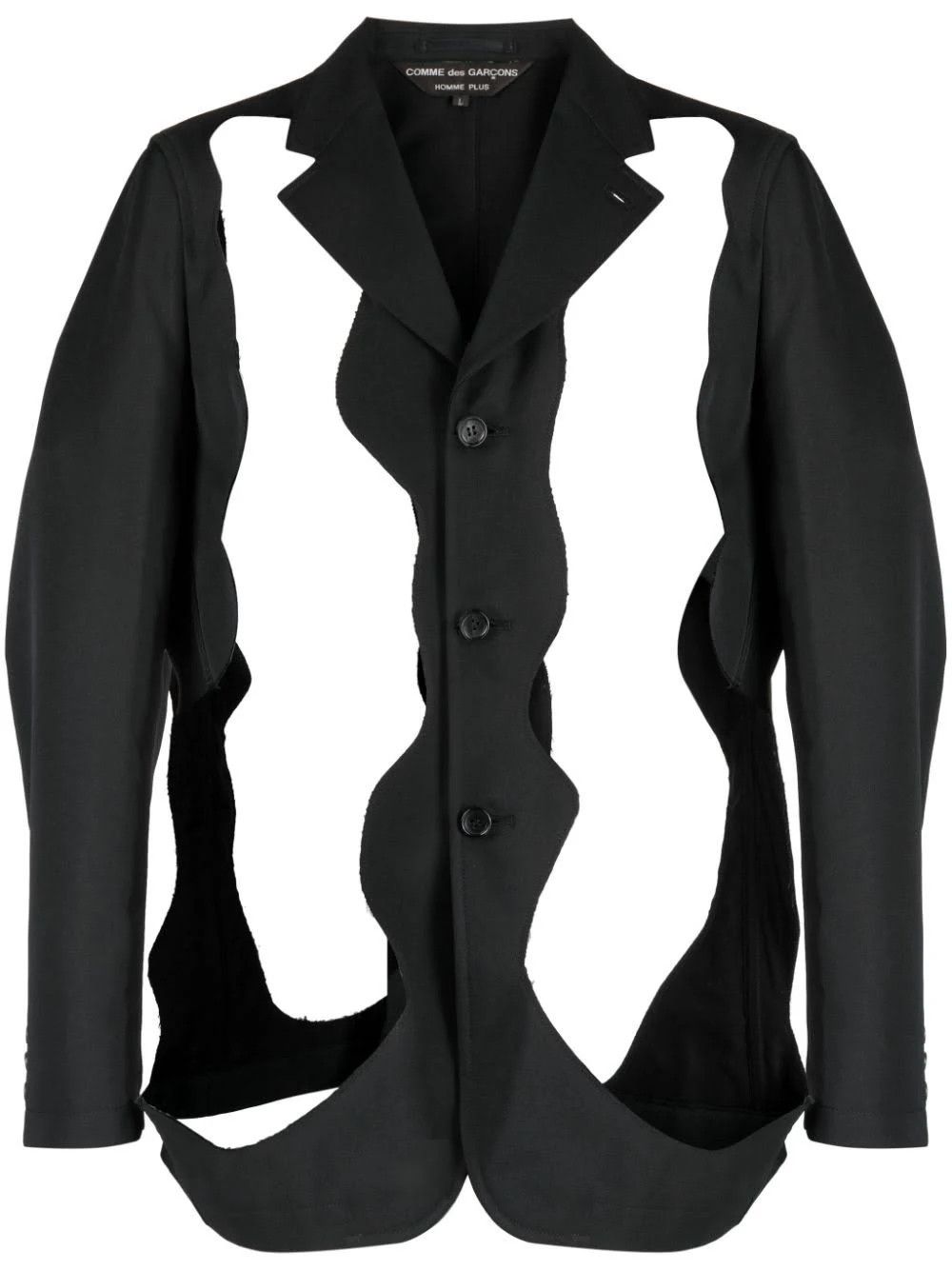 Comme des Garcons Homme Plus o1tko11224 Wavy Cut-out Jacket in Black/White Size US S / EU 44-46 / 1 - 1 Preview