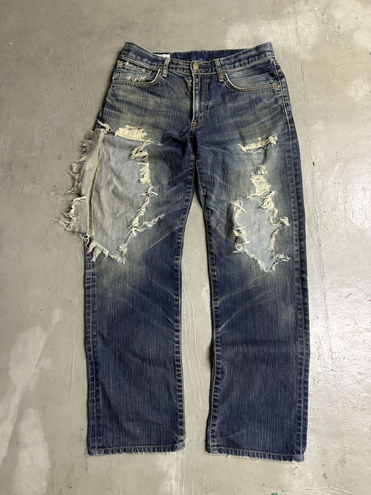 Hedi Slimane Edwin 503 Balenciaga Destroyed Rusty Wash Distressed Jeans. Size US 31 - 2 Thumbnail