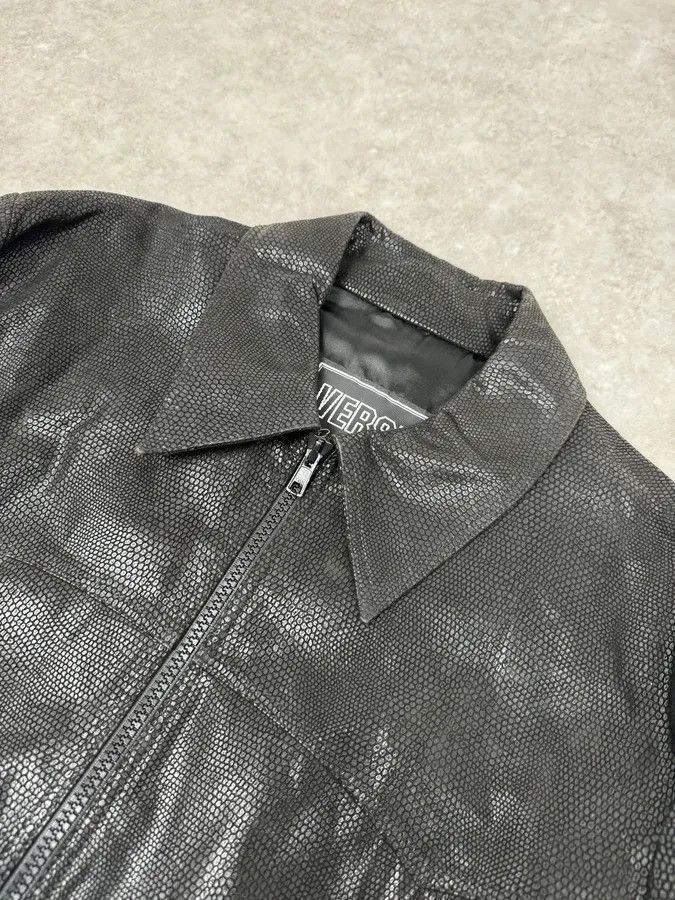 Versace 2000s Versace Black Grained Leather Jacket Size US L / EU 52-54 / 3 - 5 Thumbnail