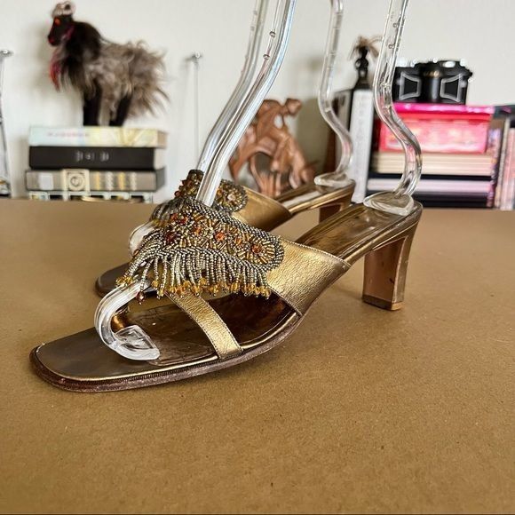 Rene Caovilla Rene Coavilla Slide Beaded Sandal Shoes Heels Size US 9 / IT 39 - 2 Thumbnail