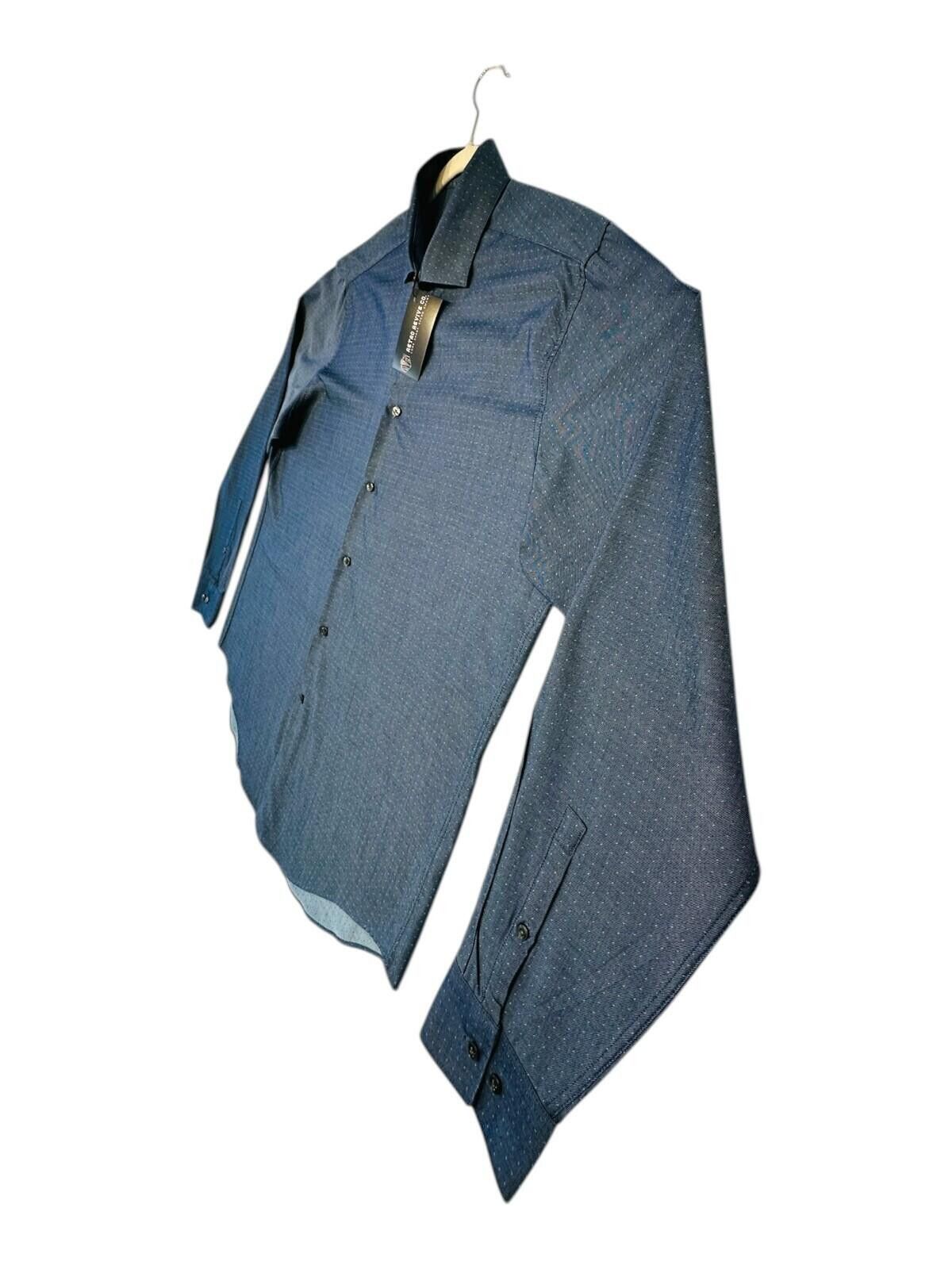 Calvin Klein Calvin Klein Shirt Men's UK Size XL Blue Polka Dot Slim Fit Size 44R - 6 Thumbnail