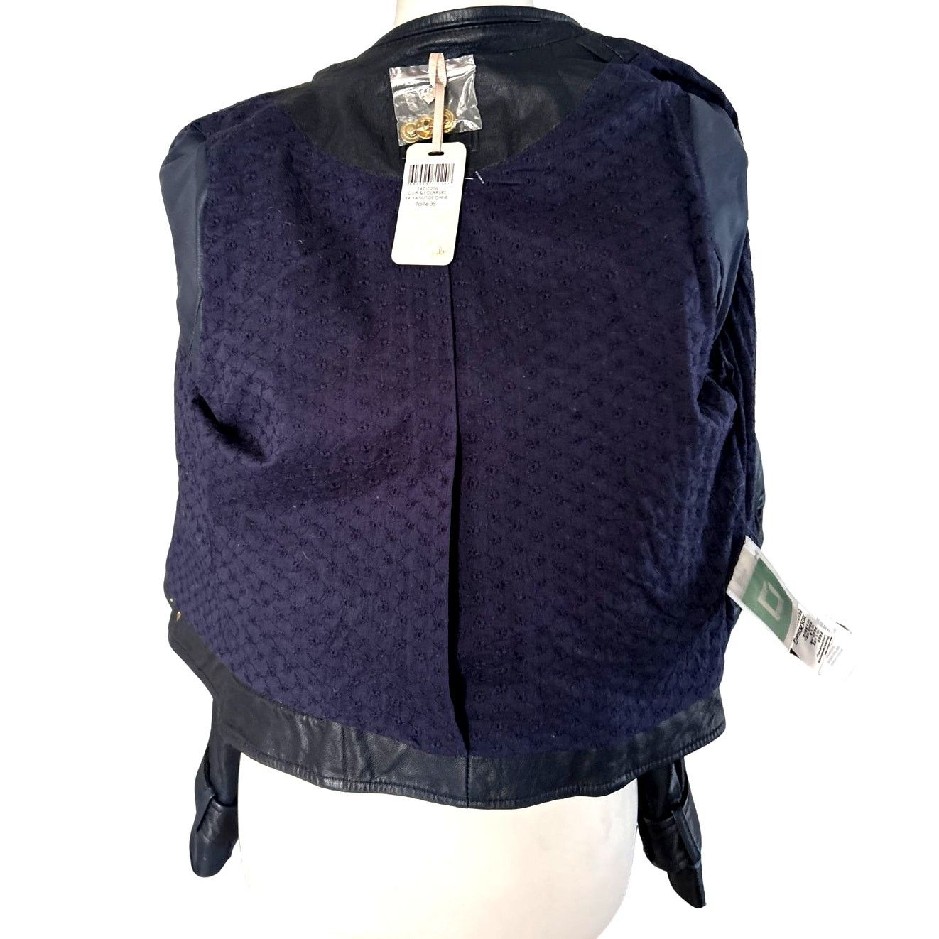 Other Kookai Paris Genuine Leather Biker Jacket Navy New With Tags Size M / US 6-8 / IT 42-44 - 8 Thumbnail