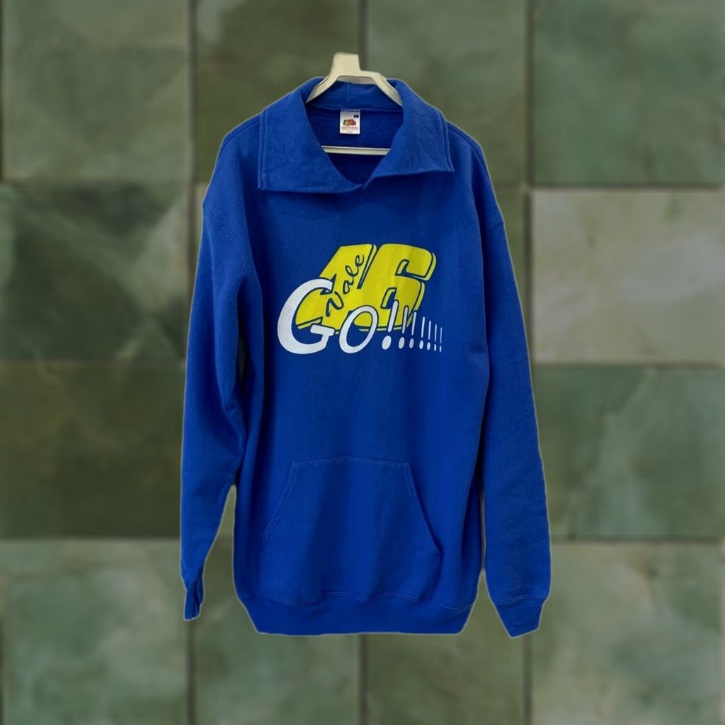 Fruit Of The Loom Vtg Valentino Rossi The Doctor VR46 Gauloises Yamaha Hoodie XL MotoGP Blue Mens Pullover Shirt Size US XL / EU 56 / 4 - 1 Thumbnail