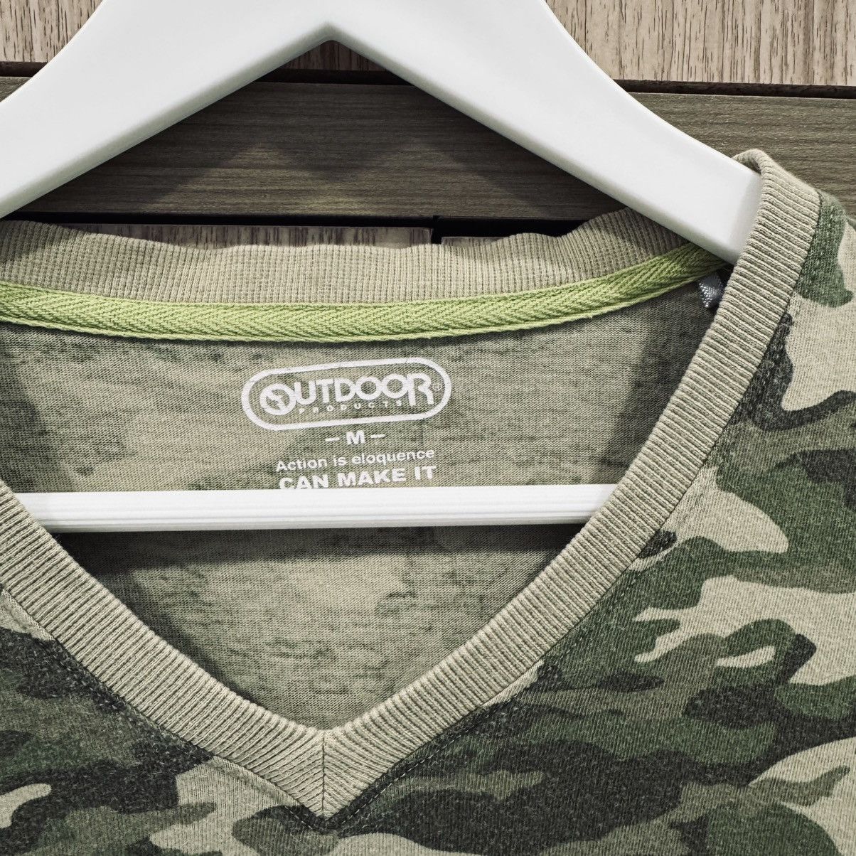 Japanese Brand Outdoor Product Camo V Neck Tee Size US S / EU 44-46 / 1 - 4 Thumbnail