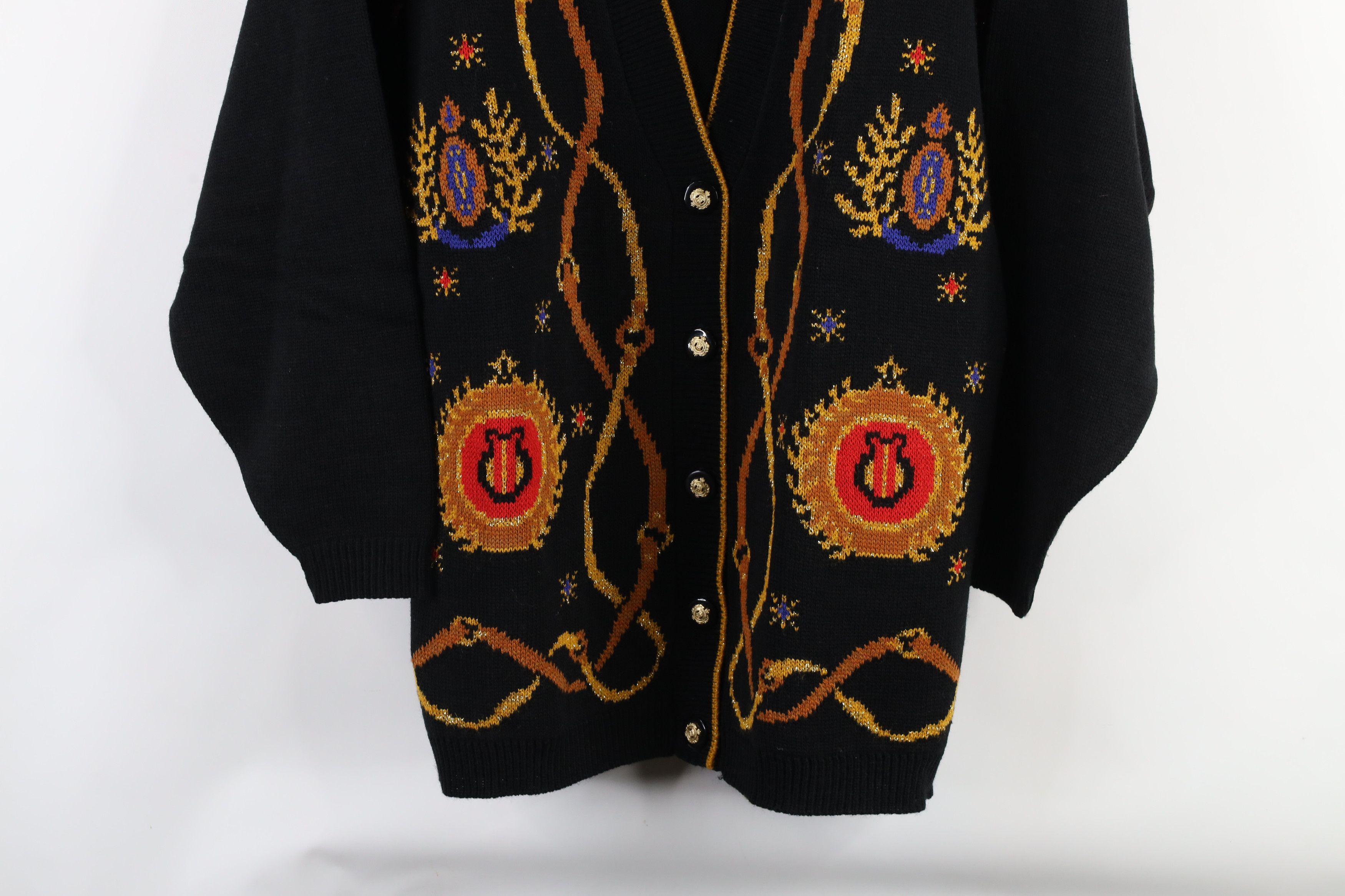 Vintage Vintage 90s Streetwear Crest Knit Cardigan Sweater USA Size M / US 6-8 / IT 42-44 - 3 Thumbnail