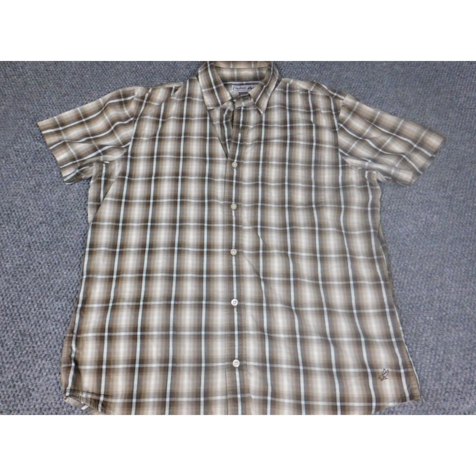 Vintage Urban Pipeline Shirt Large L Brown Plaid Button-Down Mens short sleeve Collar Oxford Pocketed Size US L / EU 52-54 / 3 - 3 Thumbnail