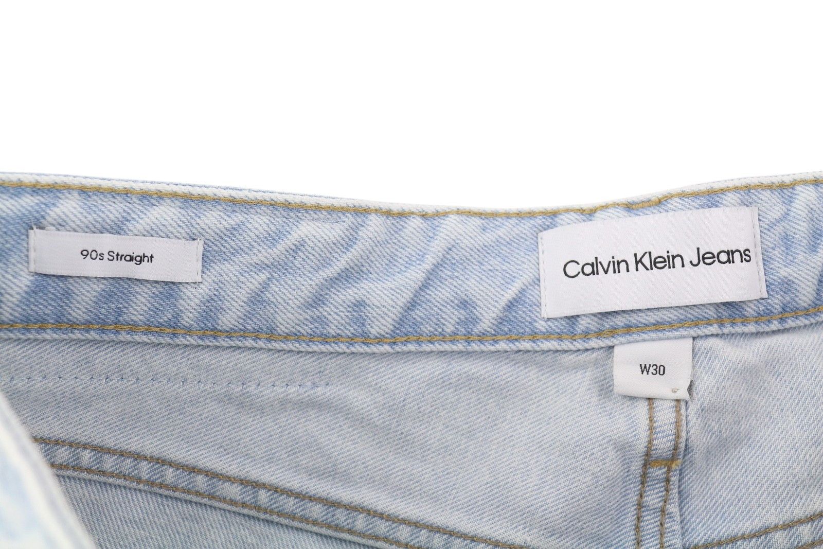 Calvin Klein 90S STRAIGHT W30 Light Blue Washed Zip Fly Denim 85298 Size US 30 / EU 46 - 6 Thumbnail