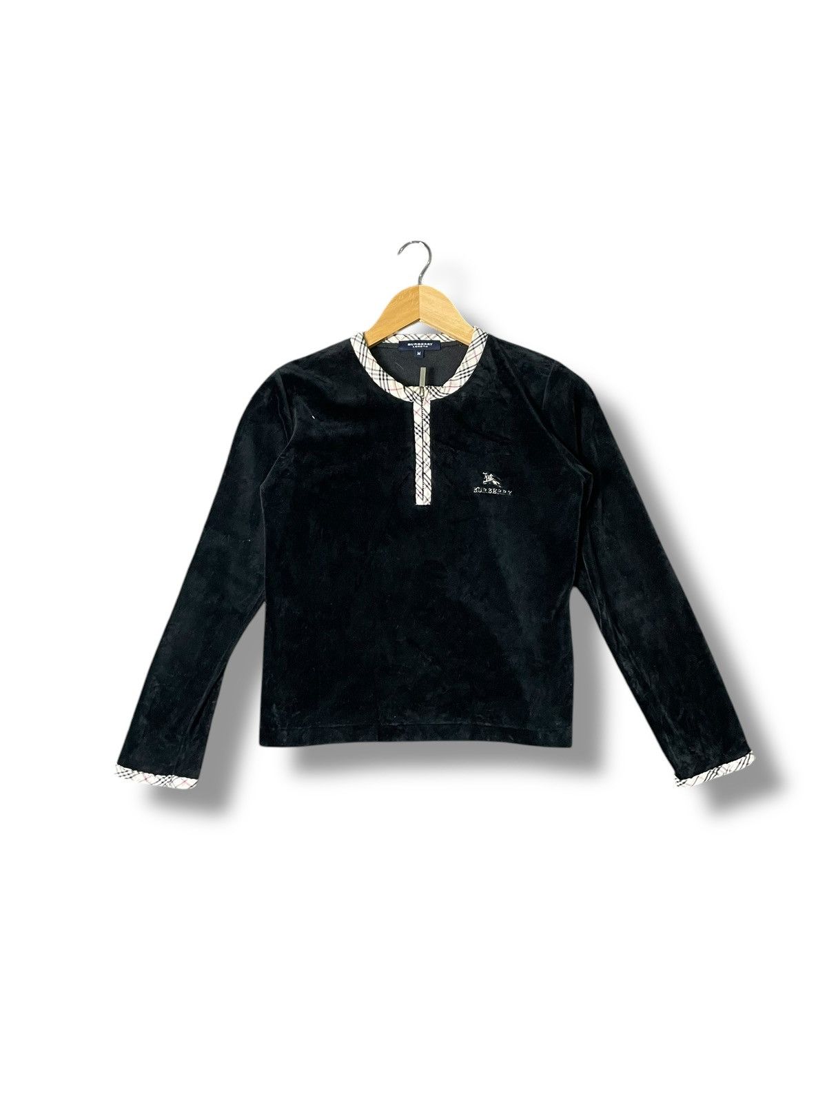 Burberry × Designer × Vintage Burberry Women Half Zipper Crop Top (42) Size M / US 6-8 / IT 42-44 - 1 Thumbnail