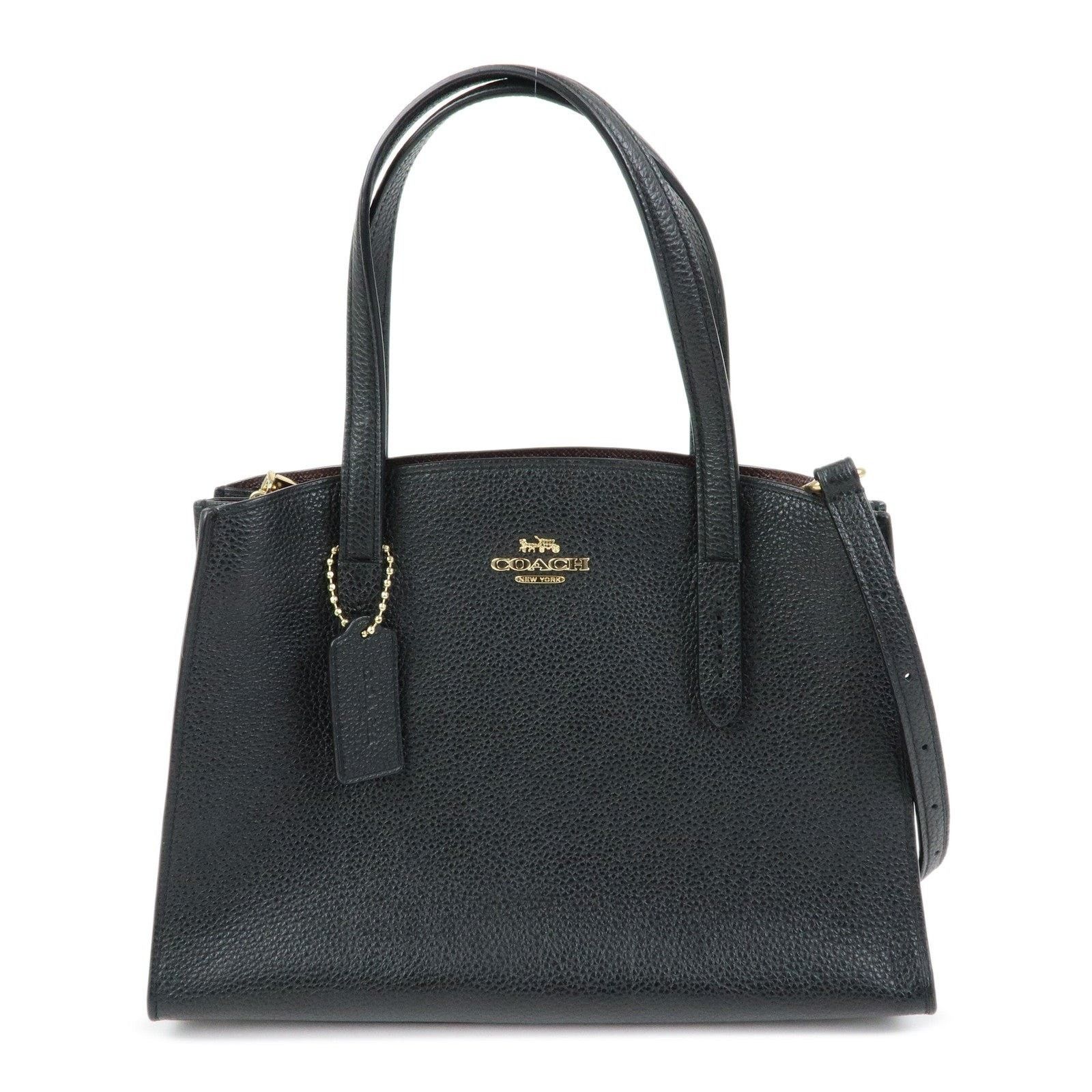 Coach Coach Charlie Carryall 28 Leather Shoulder Bag Black Size ONE SIZE - 1 Thumbnail