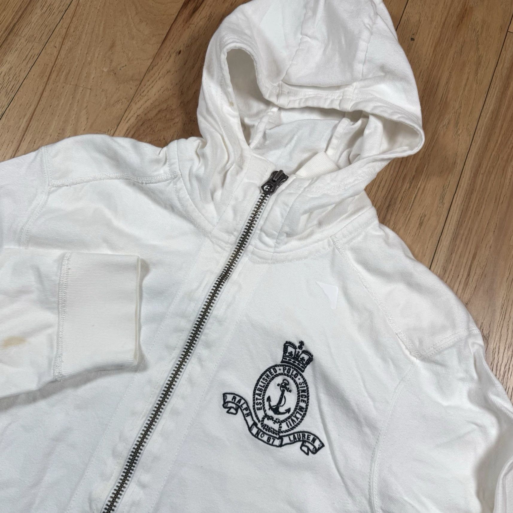 Polo Ralph Lauren VINTAGE Polo Ralph Lauren Hoodie Full Zip Anchor Crown Crest Mens XL White Size XL Size US XL / EU 56 / 4 - 2 Thumbnail