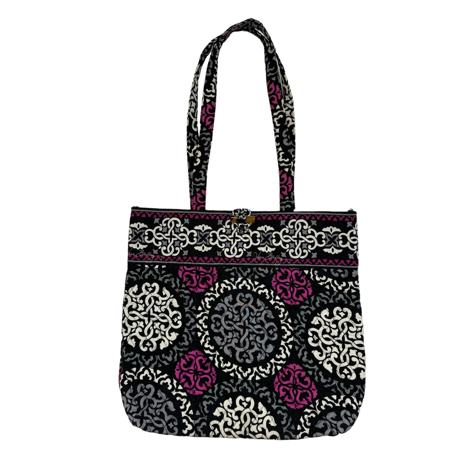 Vera Bradley VERA BRADLEY Canterberry Pink Black Swirl Shoulder Bag Tote Size ONE SIZE - 1 Thumbnail