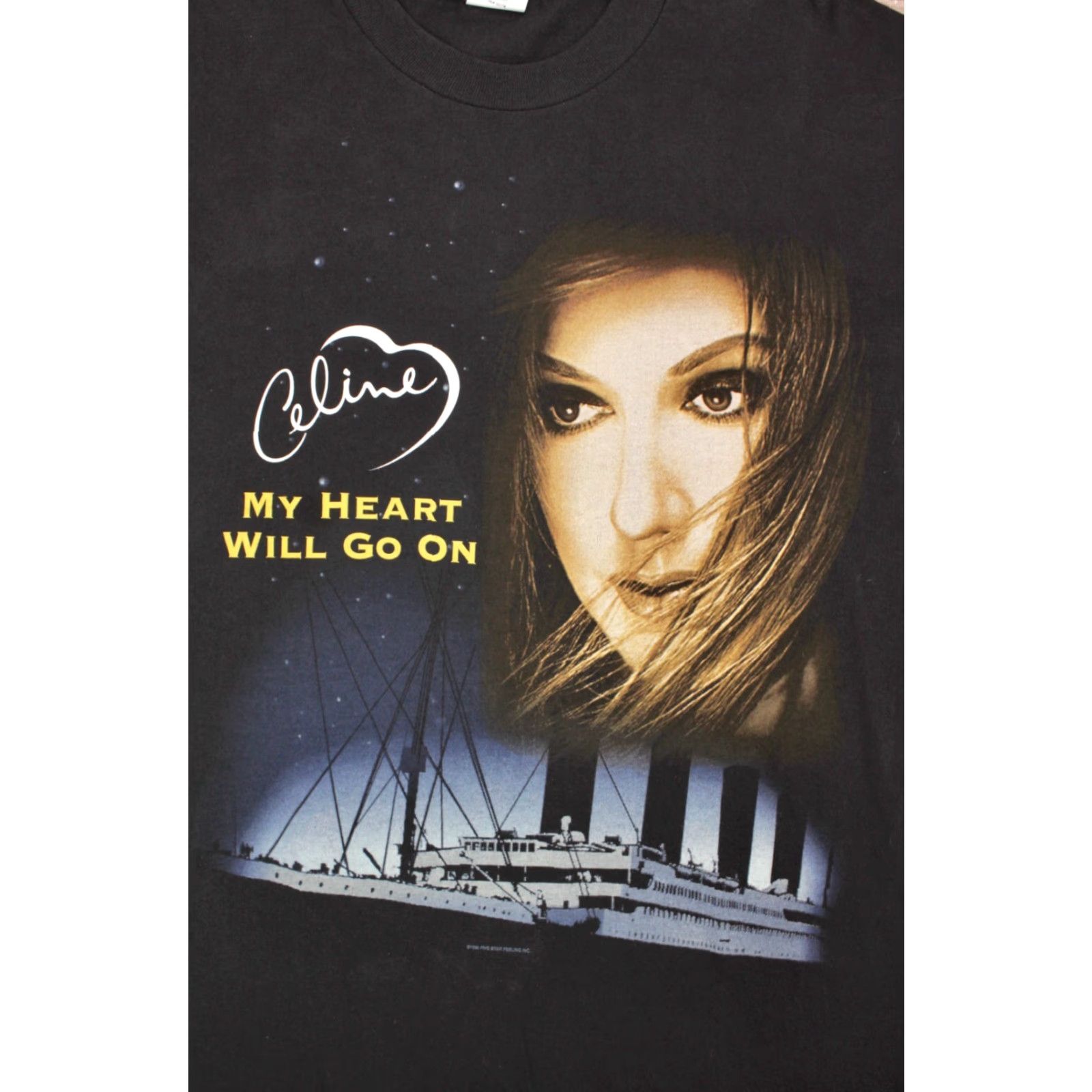 Celine VINTAGE Men’s Hyland 90s Celine Dion ’99 Tour Black TShirt XL Graphic Tee Mens Size US XL / EU 56 / 4 - 5 Thumbnail