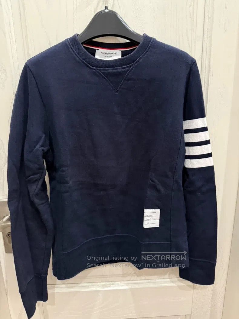Thom Browne Thom Browne Blue-gray hoodie with four stripes Size US S / EU 44-46 / 1 - 1 Thumbnail