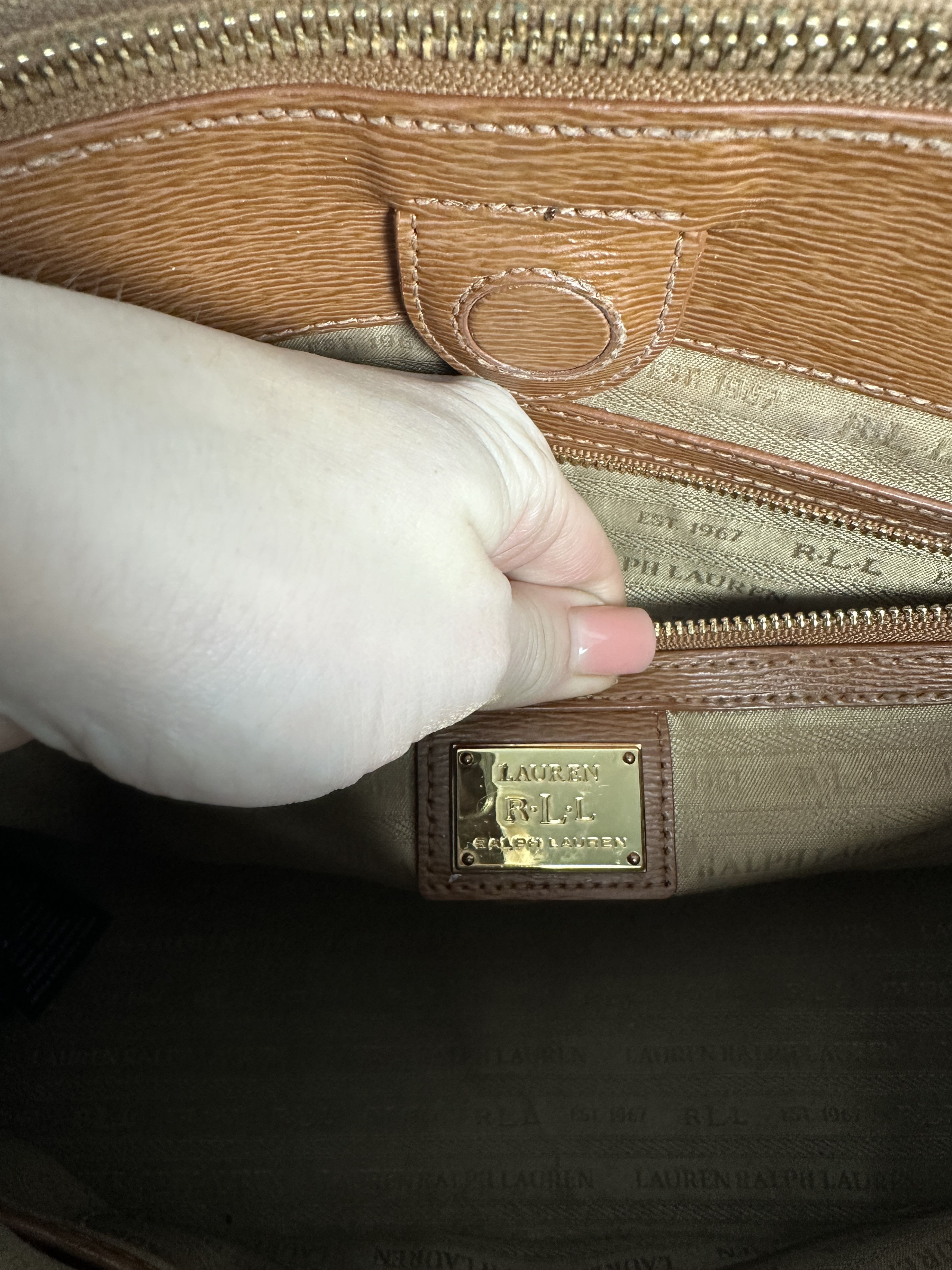 Lauren Ralph Lauren Polo Ralph Lauren Cow Leather Bag Handbag Size ONE SIZE - 6 Thumbnail