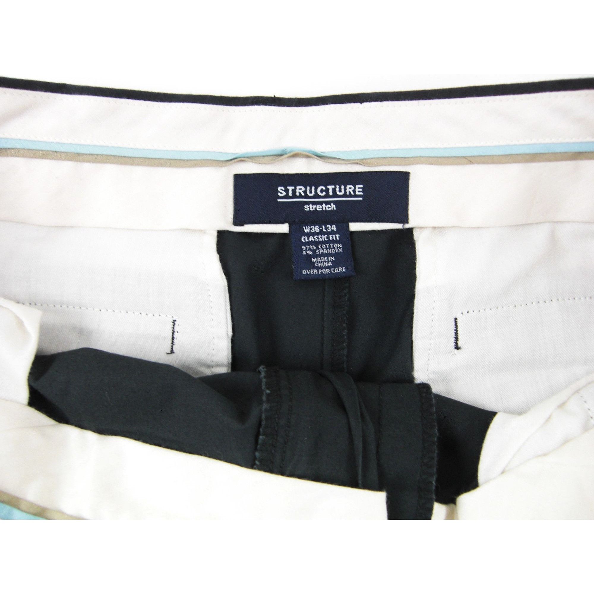 Structure Structure Mens Black Casual Pants Size 36X30 Straight Leg Size US 36 / EU 52 - 2 Thumbnail