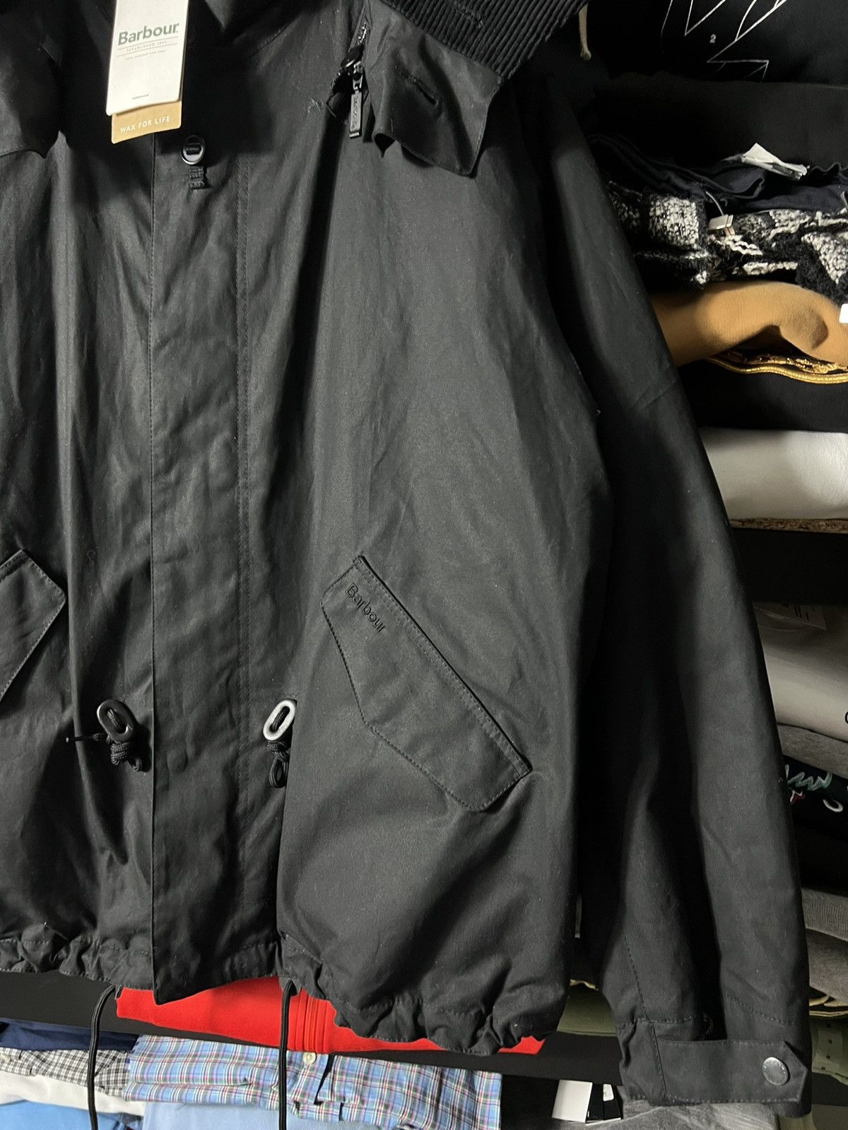 Barbour 🔥RRP715€ NWT Barbour Short Wind Waxed Parka Jacket Size L 🇬🇧🖤 Size US L / EU 52-54 / 3 - 2 Thumbnail