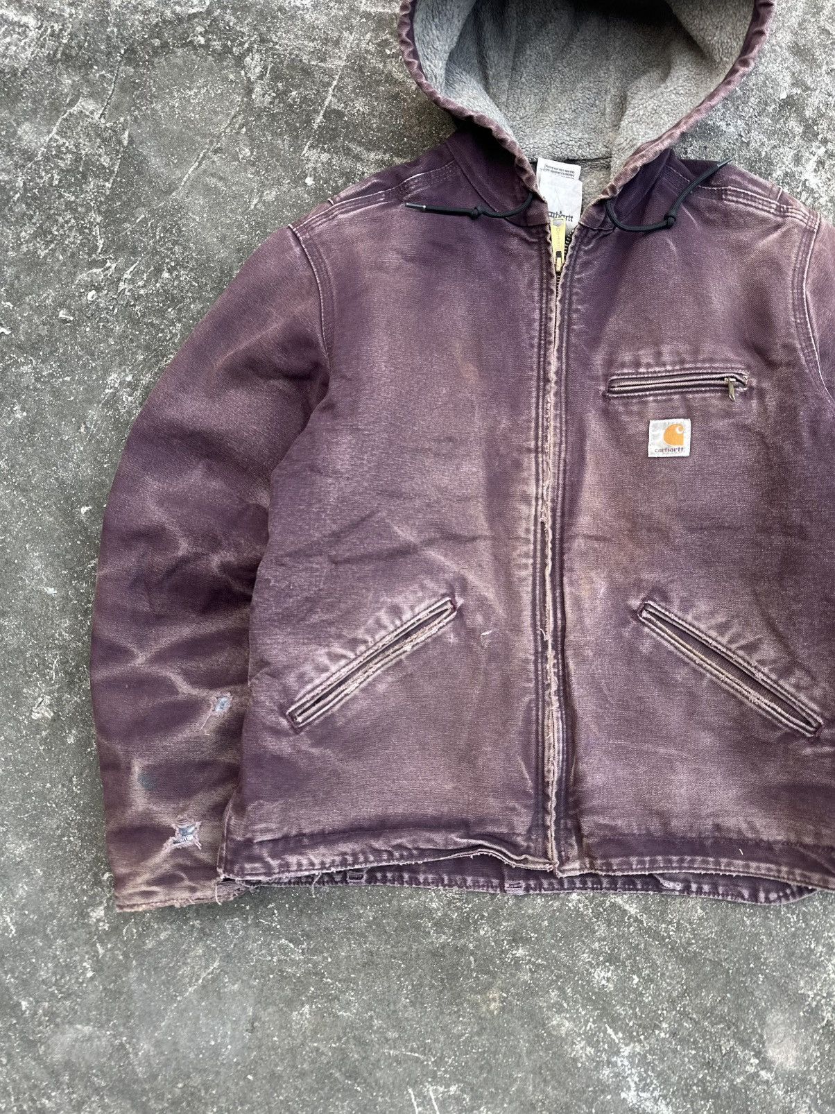 Carhartt Beautiful Faded Purple Vintage Carhartt Hooded Jacket Size US S / EU 44-46 / 1 - 4 Thumbnail