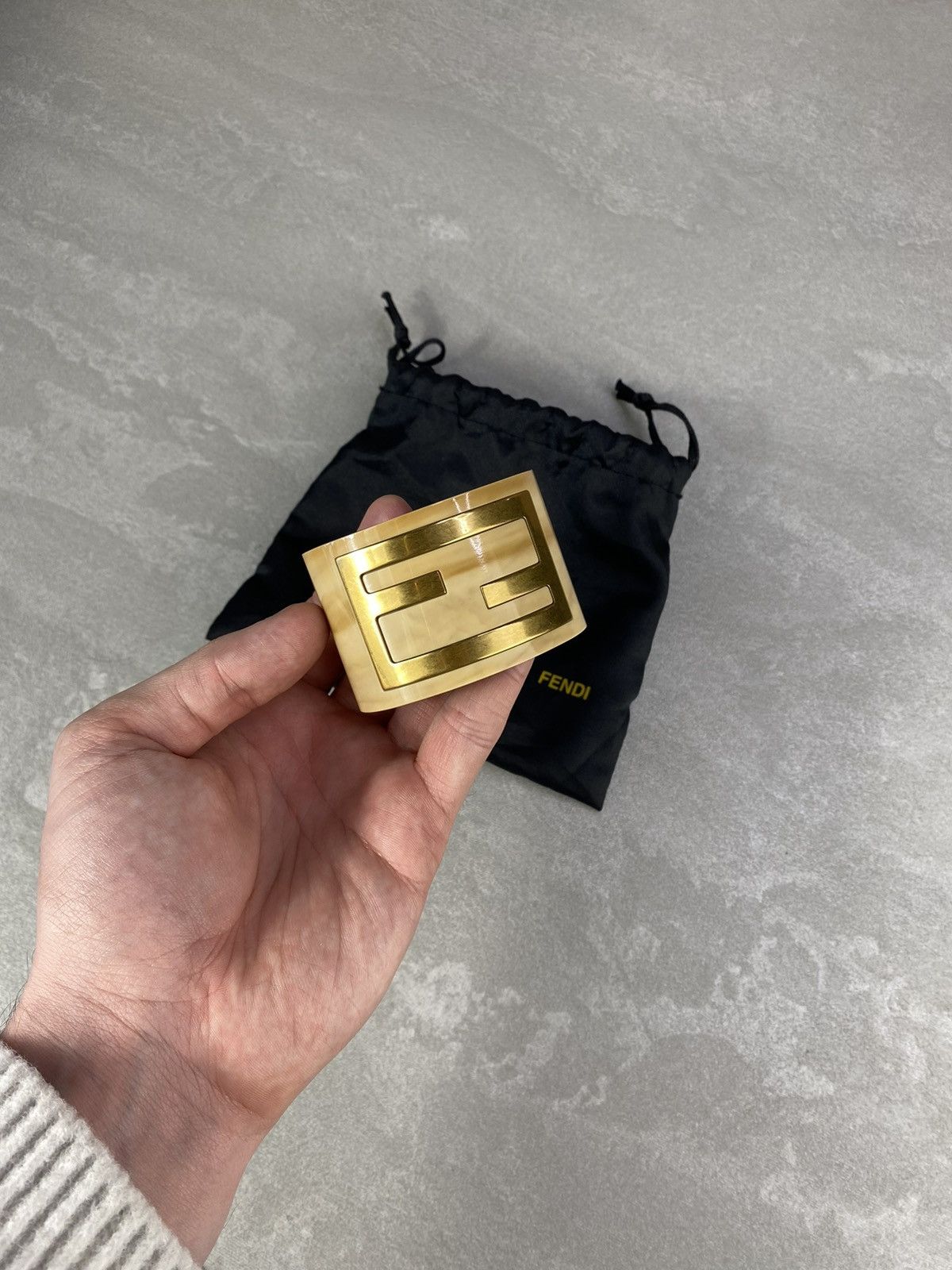 Fendi Fendi 2009 BRACCIALE FOREVER PLEXI WOOD/COFFEE CUFF BRACELET Size ONE SIZE - 18 Thumbnail