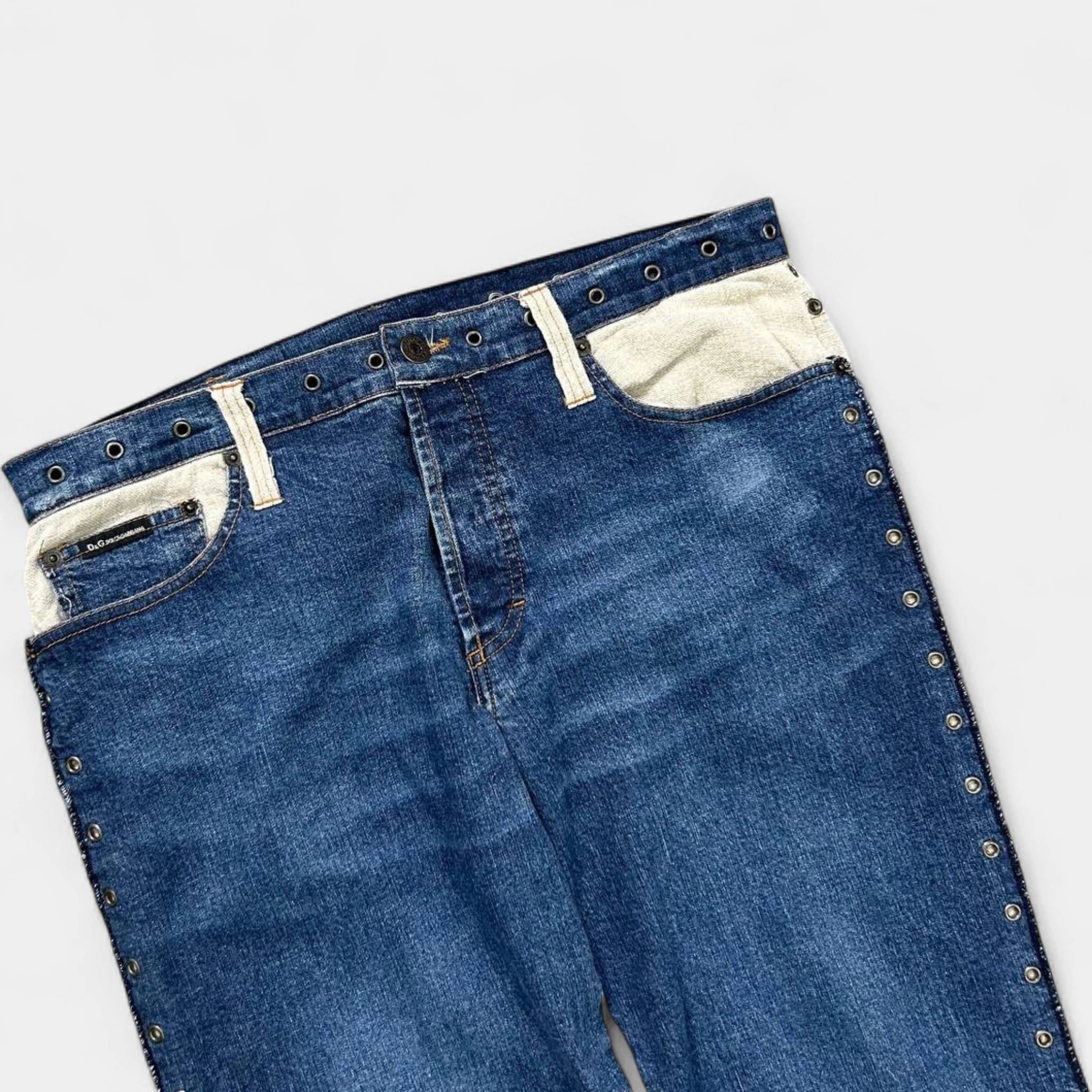 Dolce & Gabbana Dolce & Gabbana 2000's Hybrid Studded Jeans Pants Size 29" - 2 Thumbnail