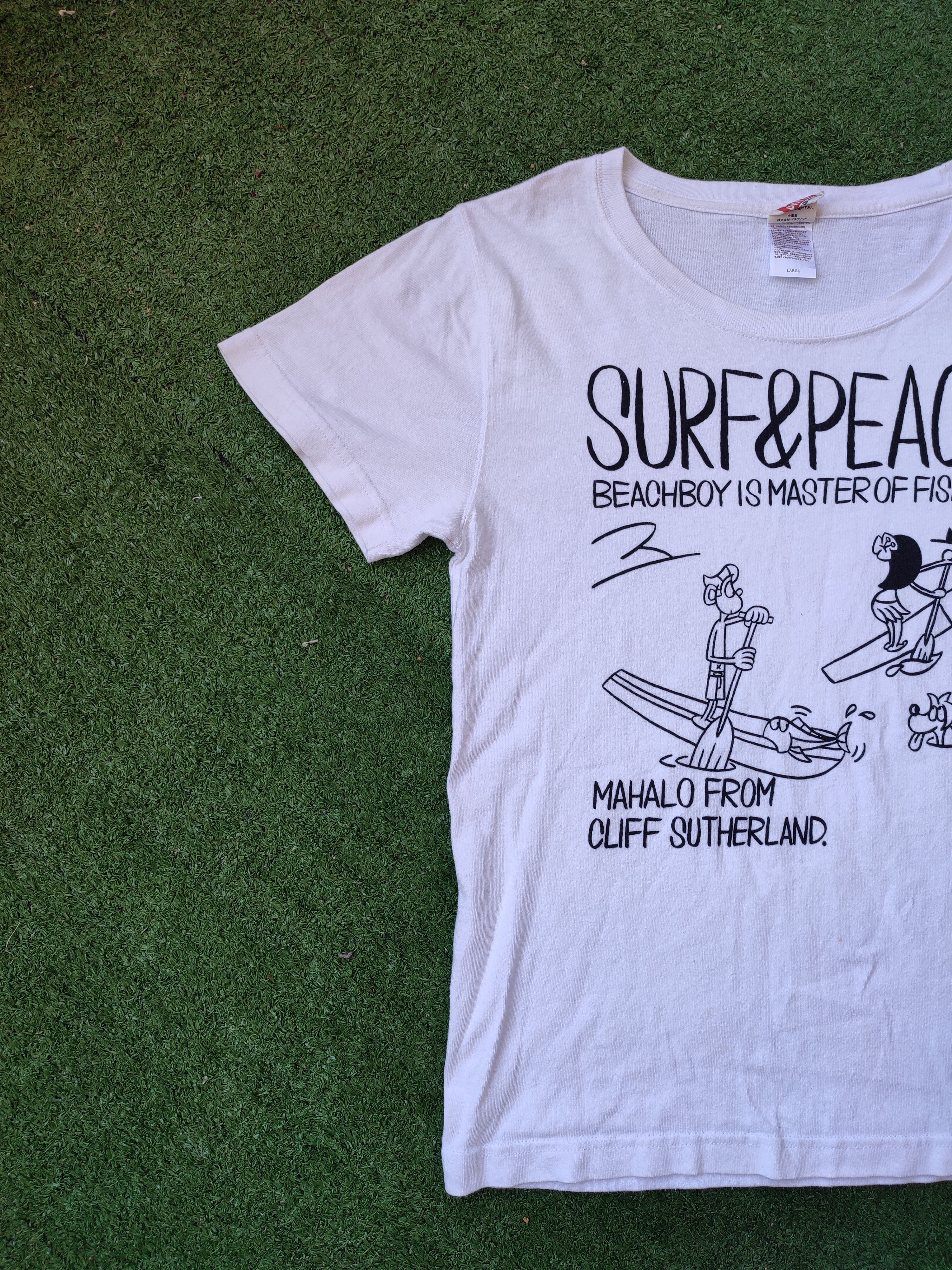 Japanese Brand VINTAGE SURF DAY'S SURF & PEACE TEE Size US M / EU 48-50 / 2 - 2 Thumbnail