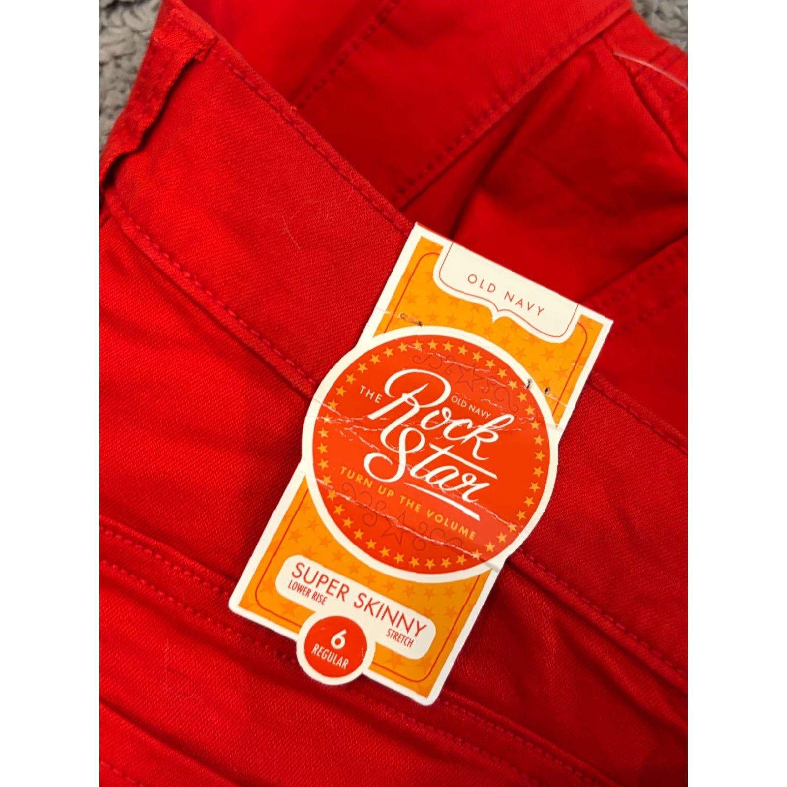 Old Navy Old Navy Jeans Womens 6R Red Rockstar Super Skinny Stretch Casual Pants Size 28" / US 6 / IT 42 - 2 Thumbnail