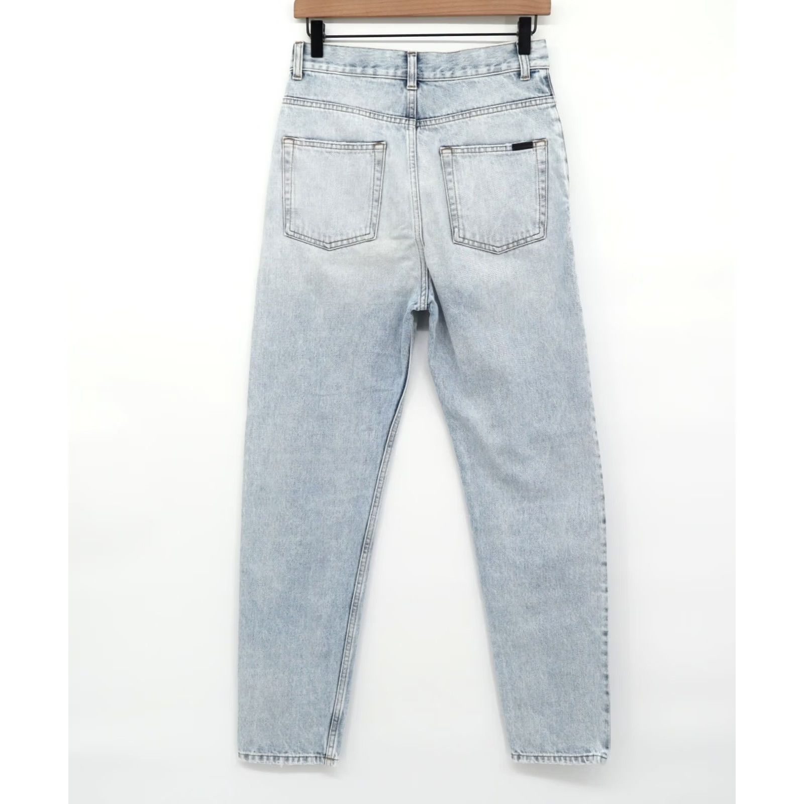 Yves Saint Laurent Saint Laurent Jeans Women's High Rise Straight Leg 28" Inseam 28" 80s Theme Blue 100% Cotton Button Zip Vintage: No Size ONE SIZE - 2 Thumbnail