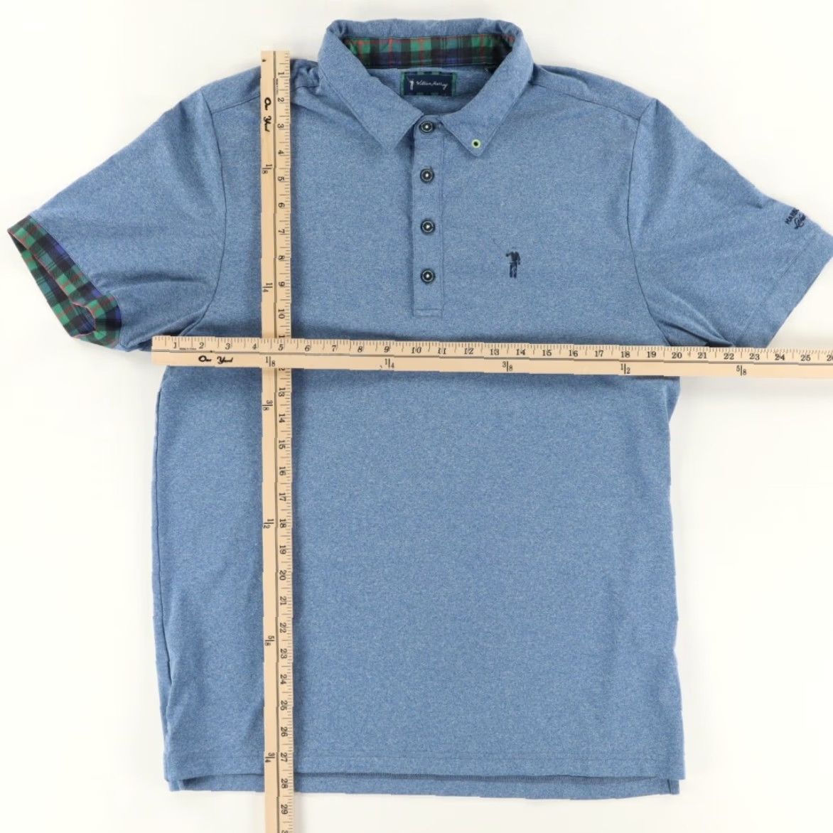 Vintage William Murray Classic Stretch Polyester Heather Polo Shirt Blue Men's M Size US M / EU 48-50 / 2 - 3 Thumbnail
