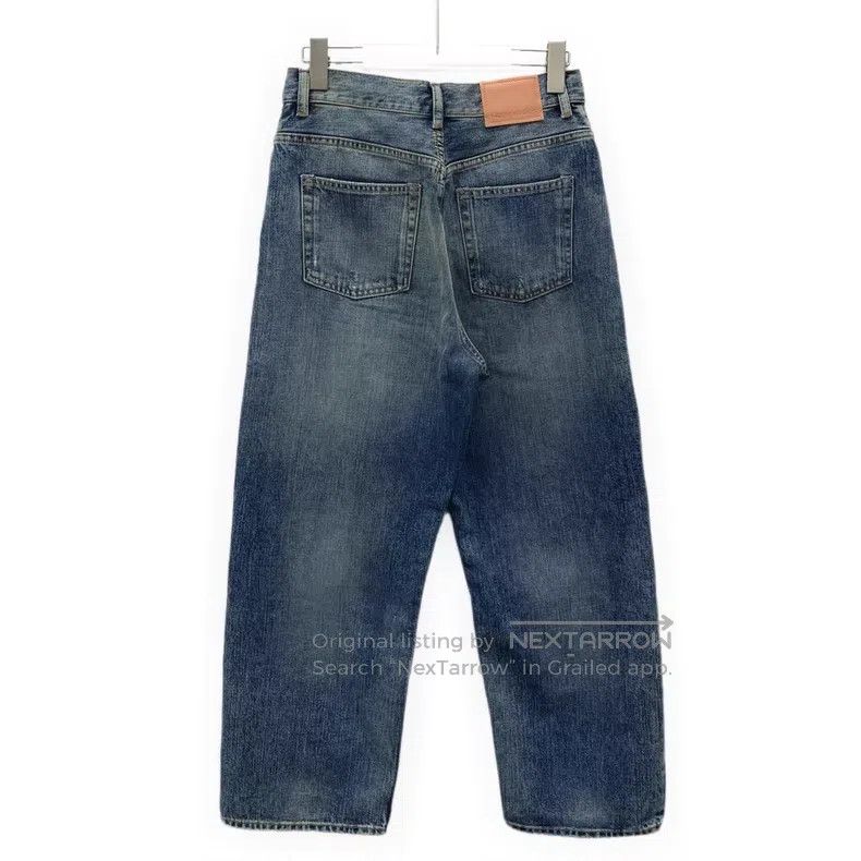 Acne Studios Acne Studios Blue washed destroyed denim wide-leg trousers Size US 30 / EU 46 - 2 Thumbnail