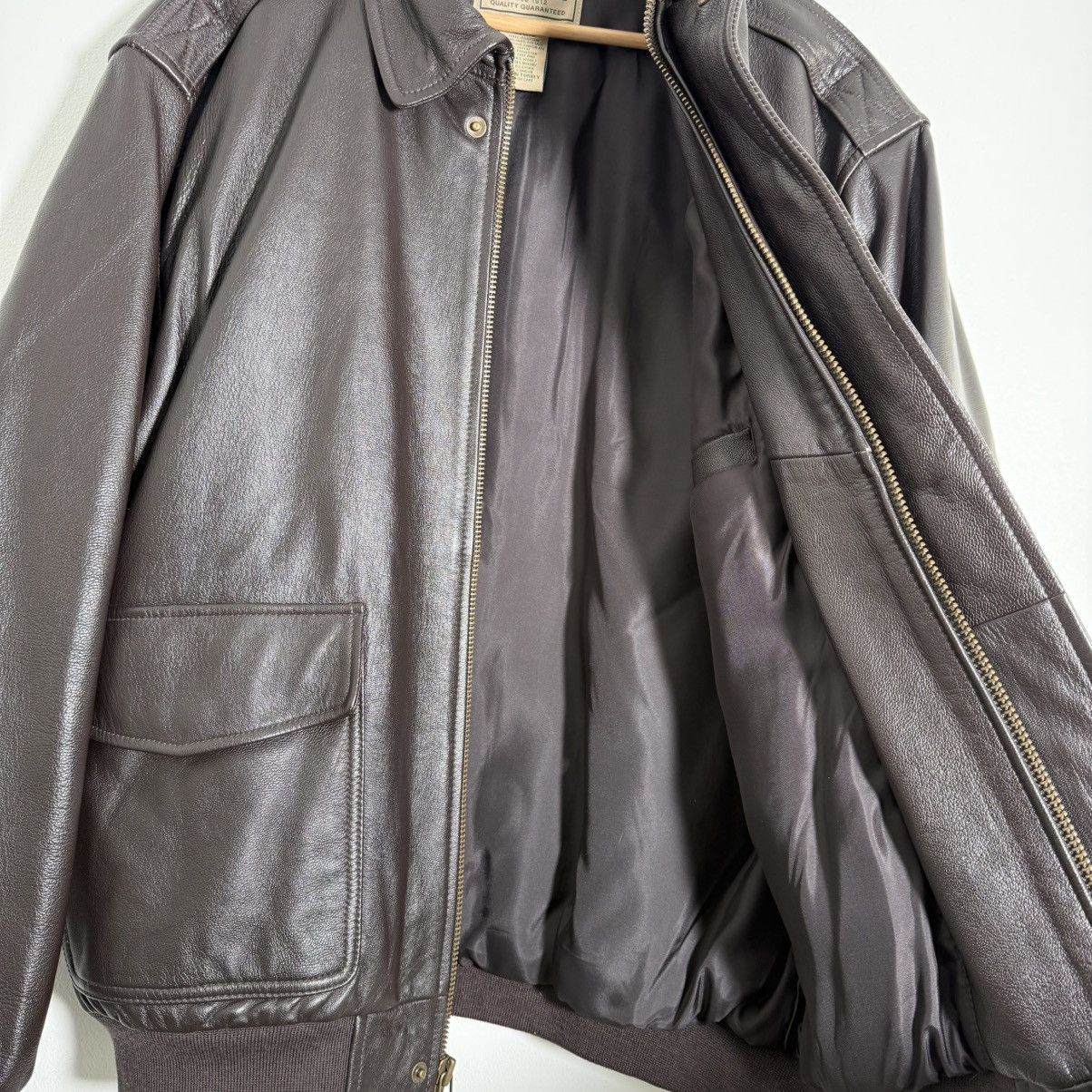 L.L. Bean Vintage LL Bean A2 Leather Flight Jacket Black Rare Sz Large Size US L / EU 52-54 / 3 - 8 Thumbnail