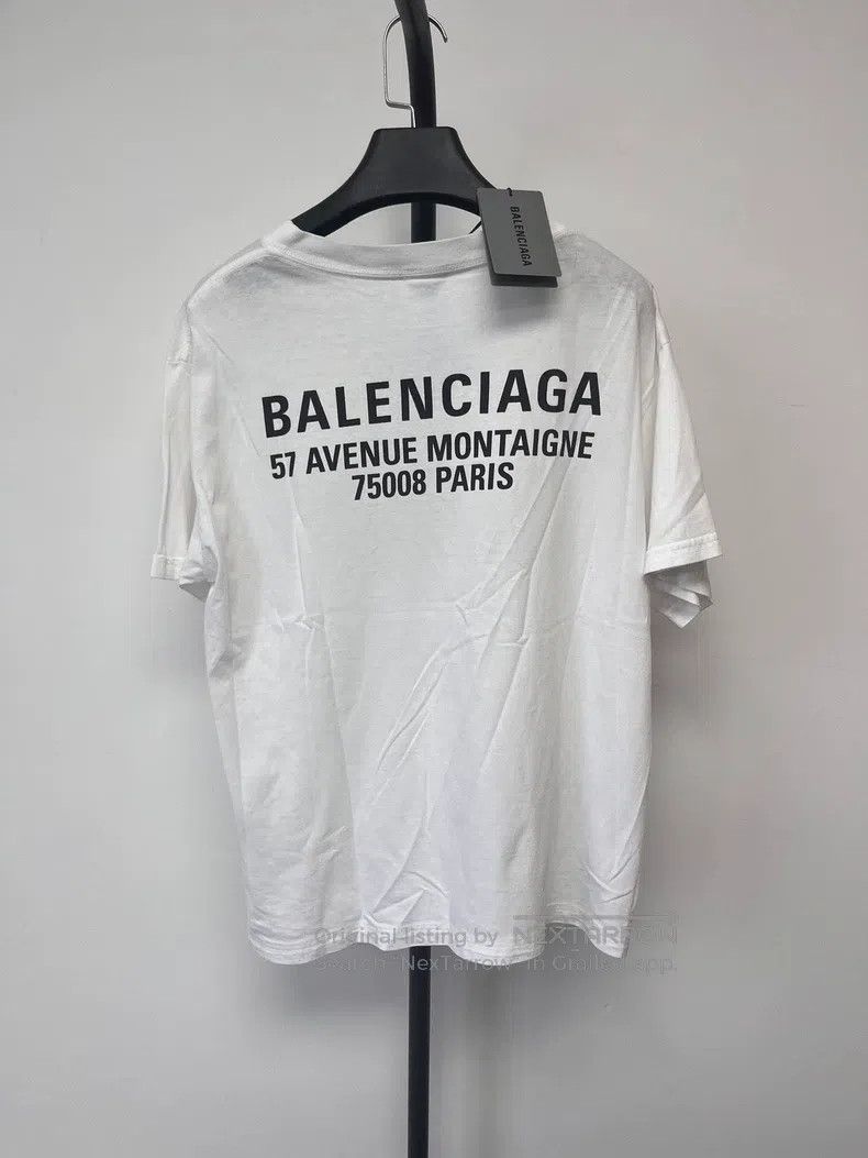 Balenciaga Balenciaga White New Logo Back Letter Short Sleeve Size US M / EU 48-50 / 2 - 2 Thumbnail