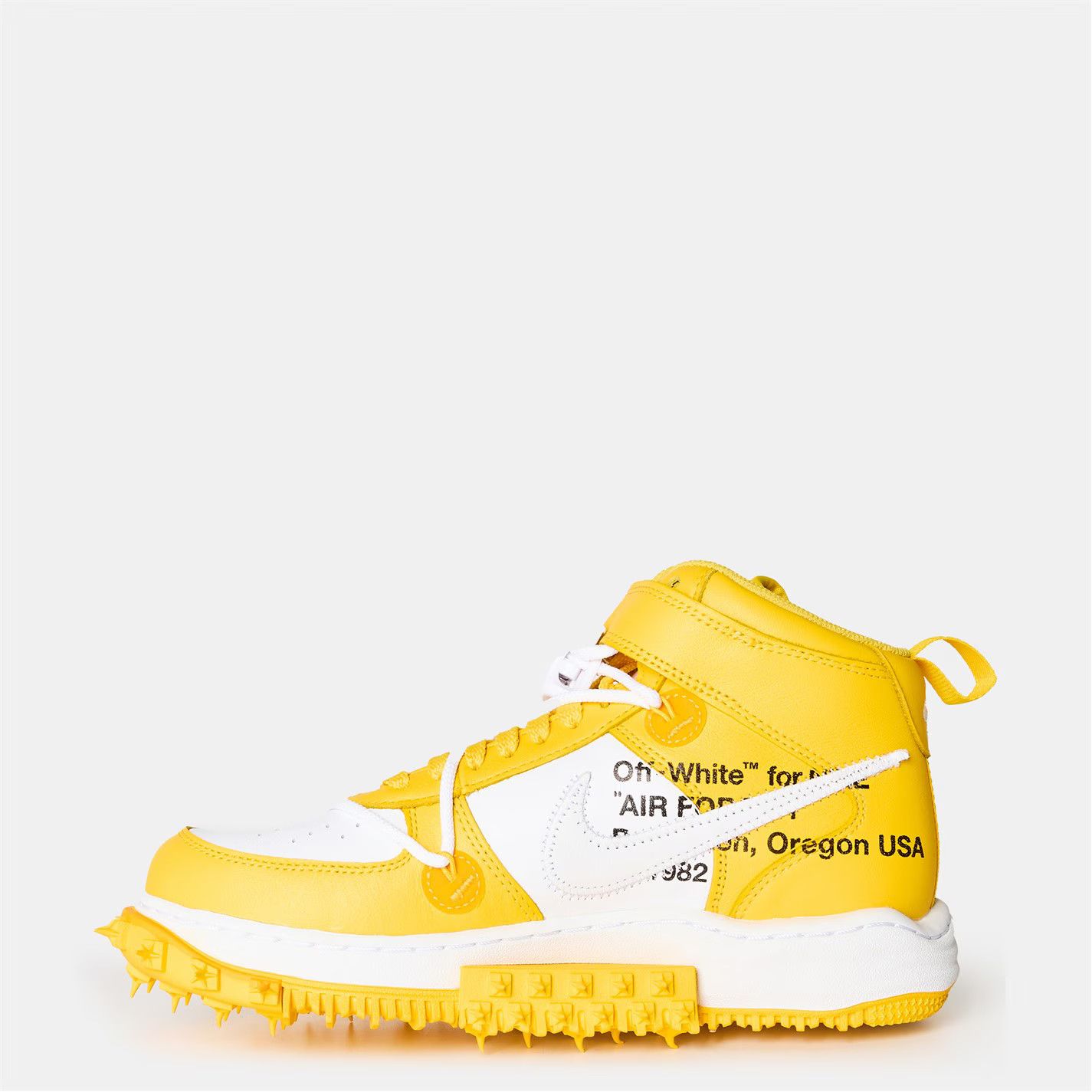 Off-White o1g2r1mq0226 AF1 Mid Sneakers in Yellow/White Size US 9 / EU 42 - 2 Thumbnail