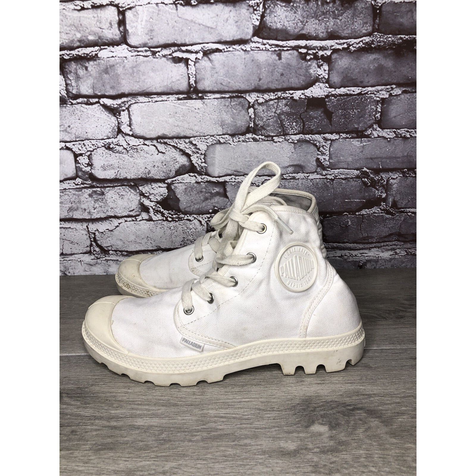 Palladium Palladium Pampa Hi White Canvas Fabric Lace Up Combat Boots Size US 9 / IT 39 - 4 Thumbnail