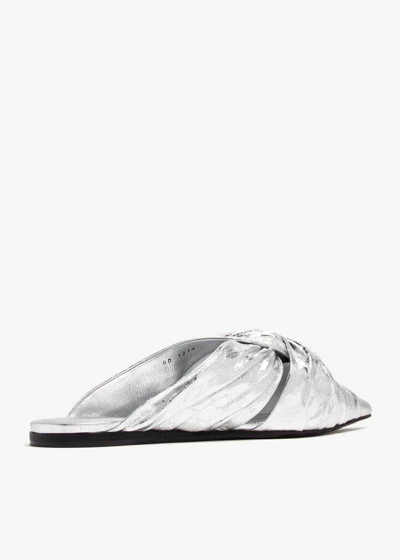 Givenchy o1w1db10525 Twist Mules in Silver Size US 10 / IT 40 - 2 Thumbnail
