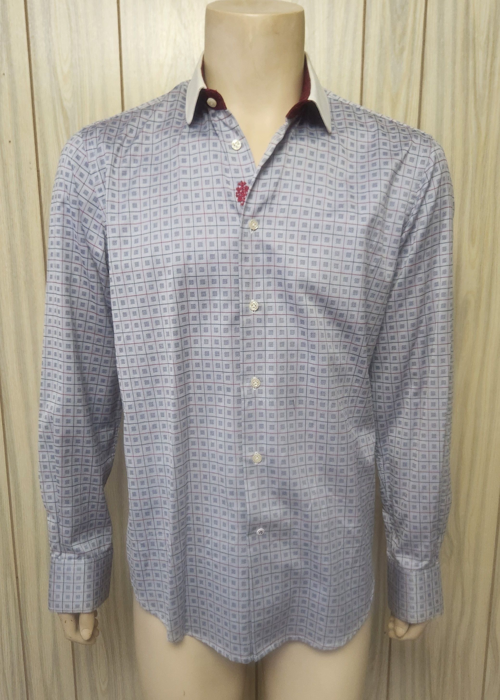 Robert Graham Robert Graham shirt L silver check white collar Size US L / EU 52-54 / 3 - 1 Thumbnail