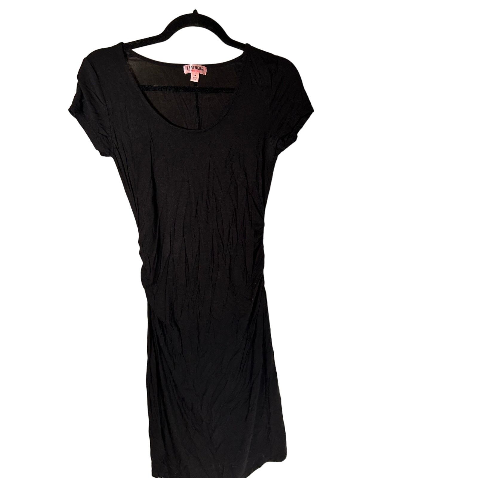 Feathers FEATHERS MATERNITY Black cotton midi-dress size S Size S / US 4 / IT 40 - 2 Thumbnail
