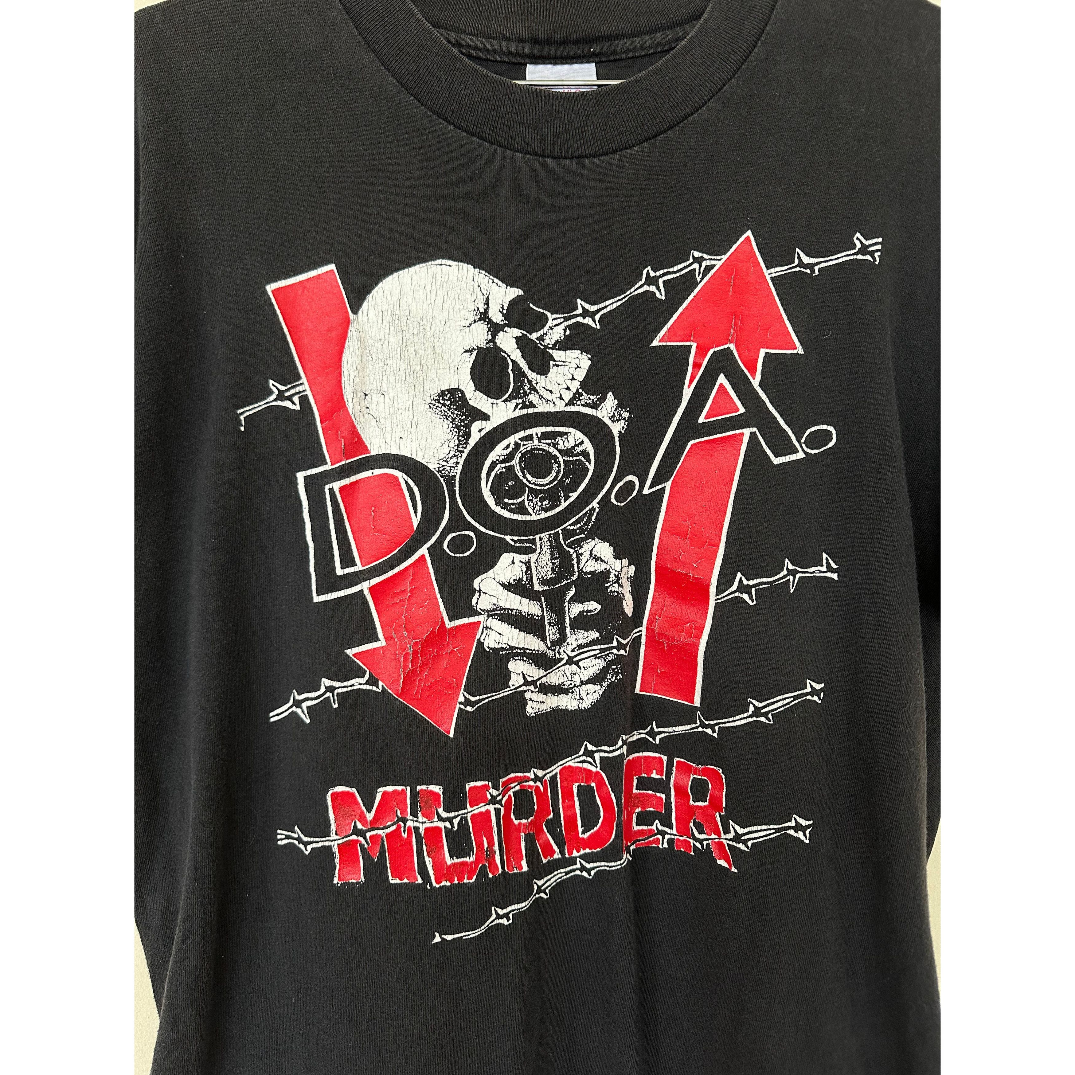 Vintage VINTAGE D.O.A. Dead on Arrival MURDER HARDCORE PUNK TEE Size US L / EU 52-54 / 3 - 3 Thumbnail