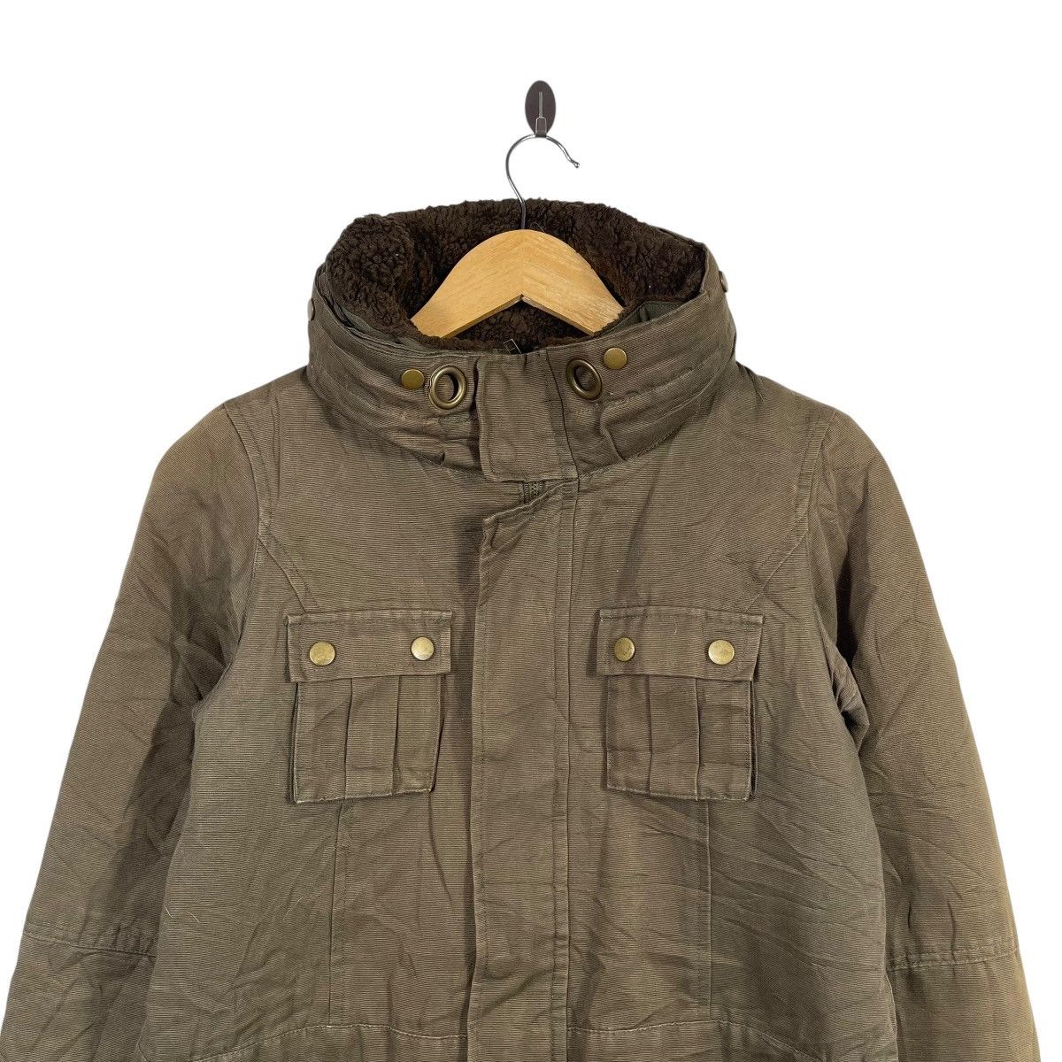 Vintage Cartwo Olive Military Parka Sherpa Lined Hooded Field Jacket Size US S / EU 44-46 / 1 - 2 Thumbnail