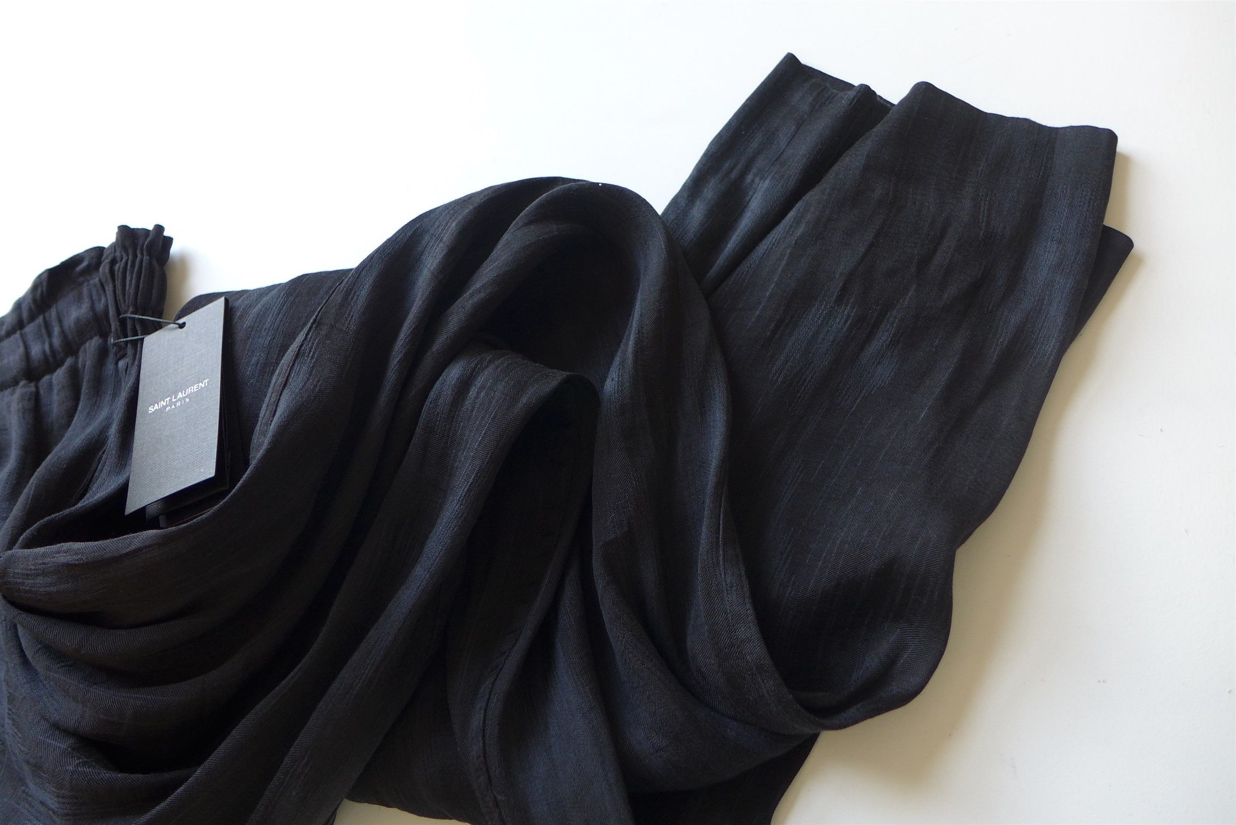 Saint Laurent Paris Saint Laurent Paris Baggy Pants - Black Linen & Silk Size US 32 / EU 48 - 5 Thumbnail