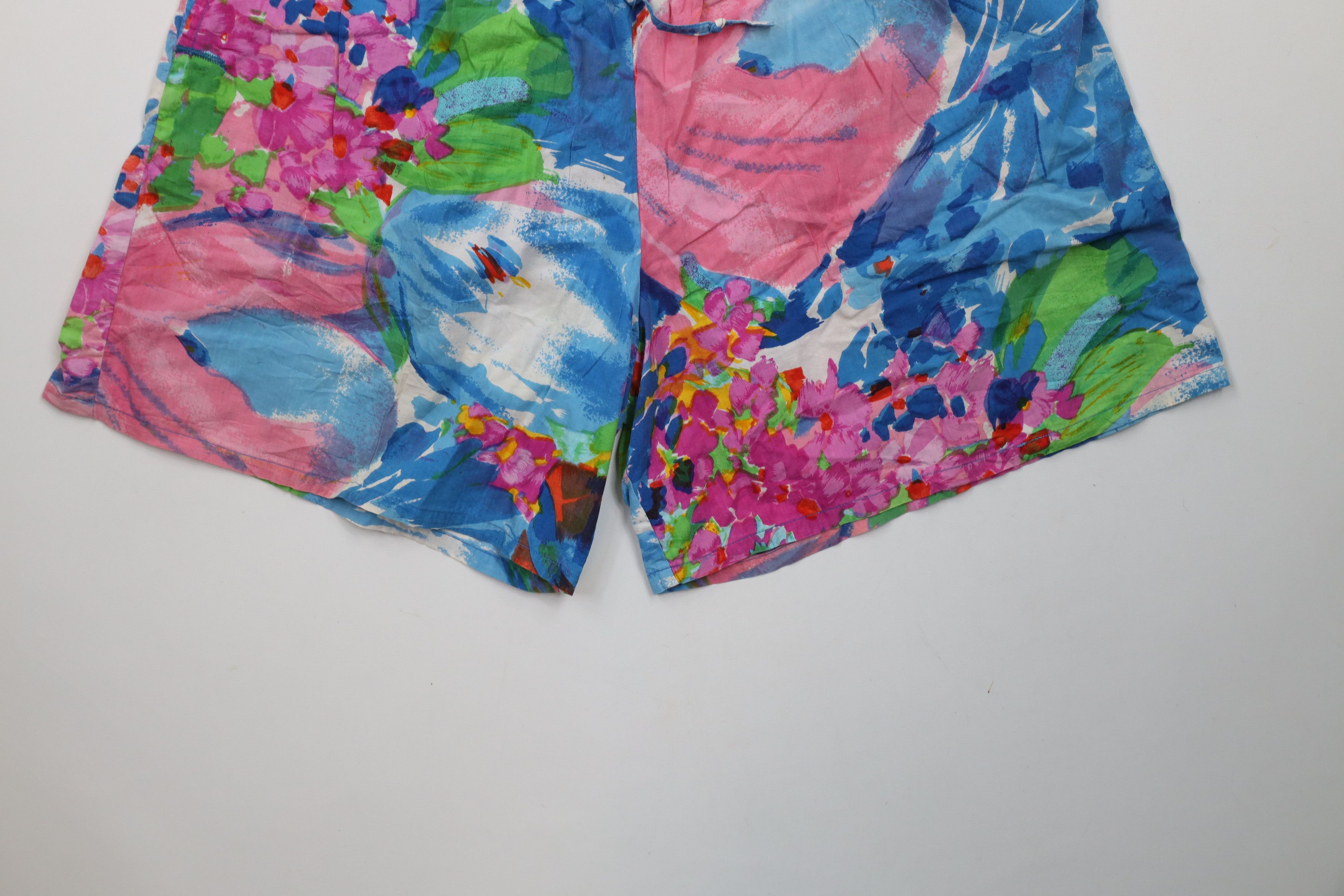 Vintage Vintage 90s Streetwear Abstract Flower Rainbow Shorts Cotton Size 36" / US 14 / IT 50 - 4 Thumbnail