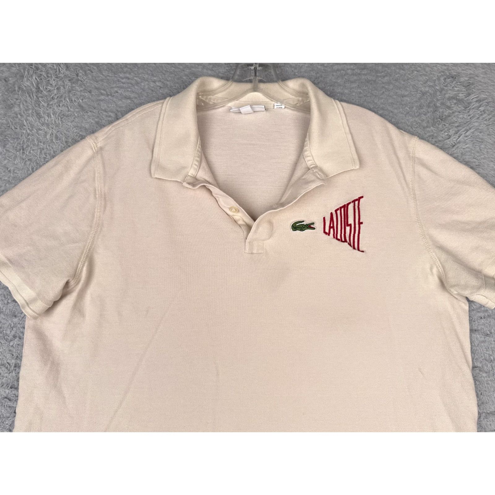 Lacoste Lacoste Polo Shirt Men 7 Beige Short Sleeve Slim 100% cotton Jersey Fabric READ Size US M / EU 48-50 / 2 - 4 Thumbnail